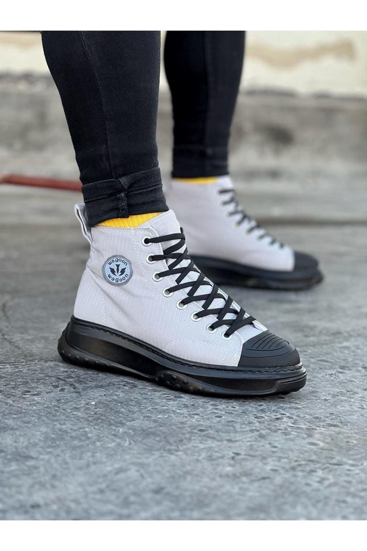 Celira HS017 Gri Siyah Erkek Yarım Bilek Casual Ayakkabı