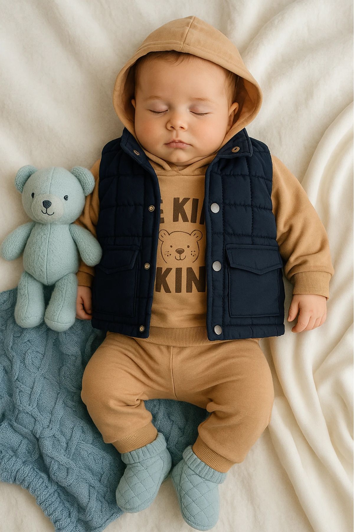 Çıldırıns Şişme Yelekli Çift Cepli Badili 3’lü Bebek Takım