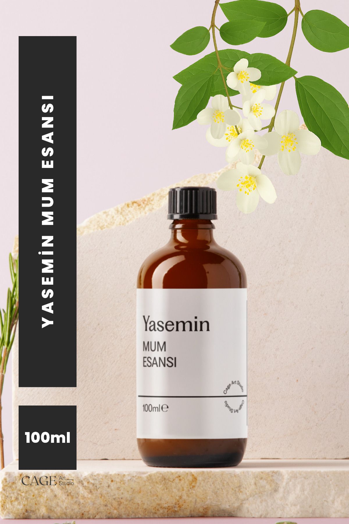 Cageartstudio Yasemin Mum Esansı 100 Ml, Yüksek Kalite Mum Esansı, Mum Koku Esansı, Soya Wax Esansı