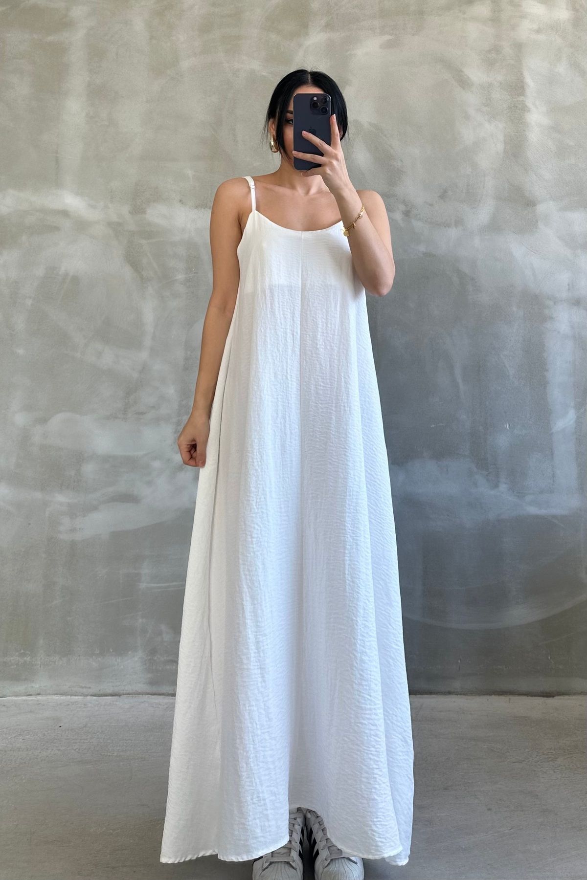 OKSOCOLLECTİON Askılı Yazlık Bol Elbise