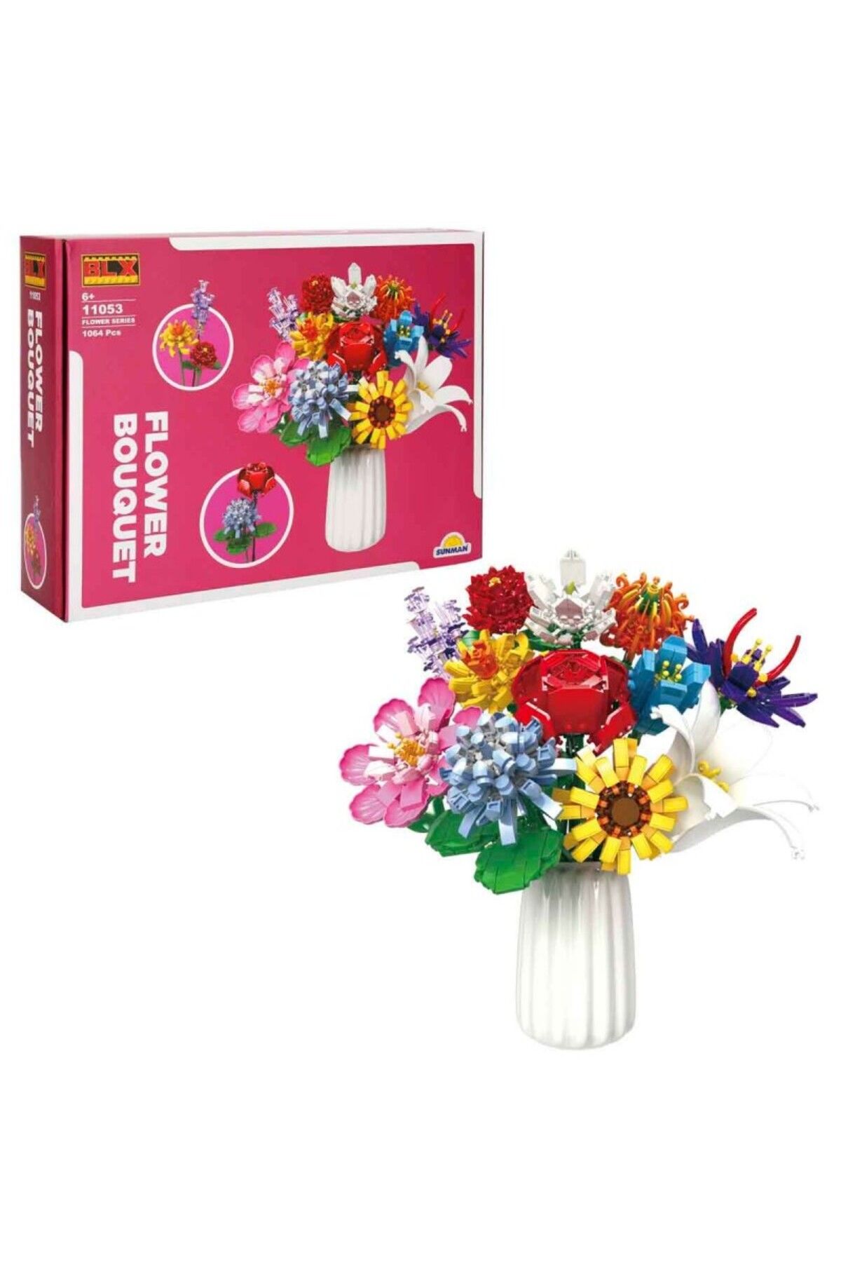 SYLVİOZA Sunman Lego Çiçek Set Renkli ve Çeşitli Çiçek Buketi
