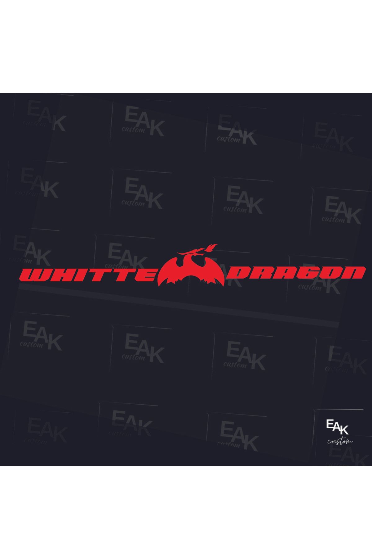 eakcustom WHITTE DRAGON oto sticker (80cm x 10cm)