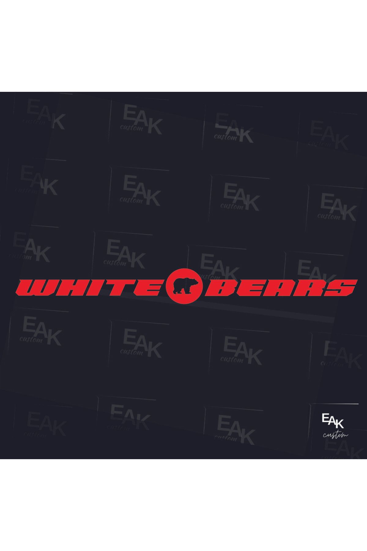 eakcustom WHITTE BEARS oto sticker (80cm x 9cm)