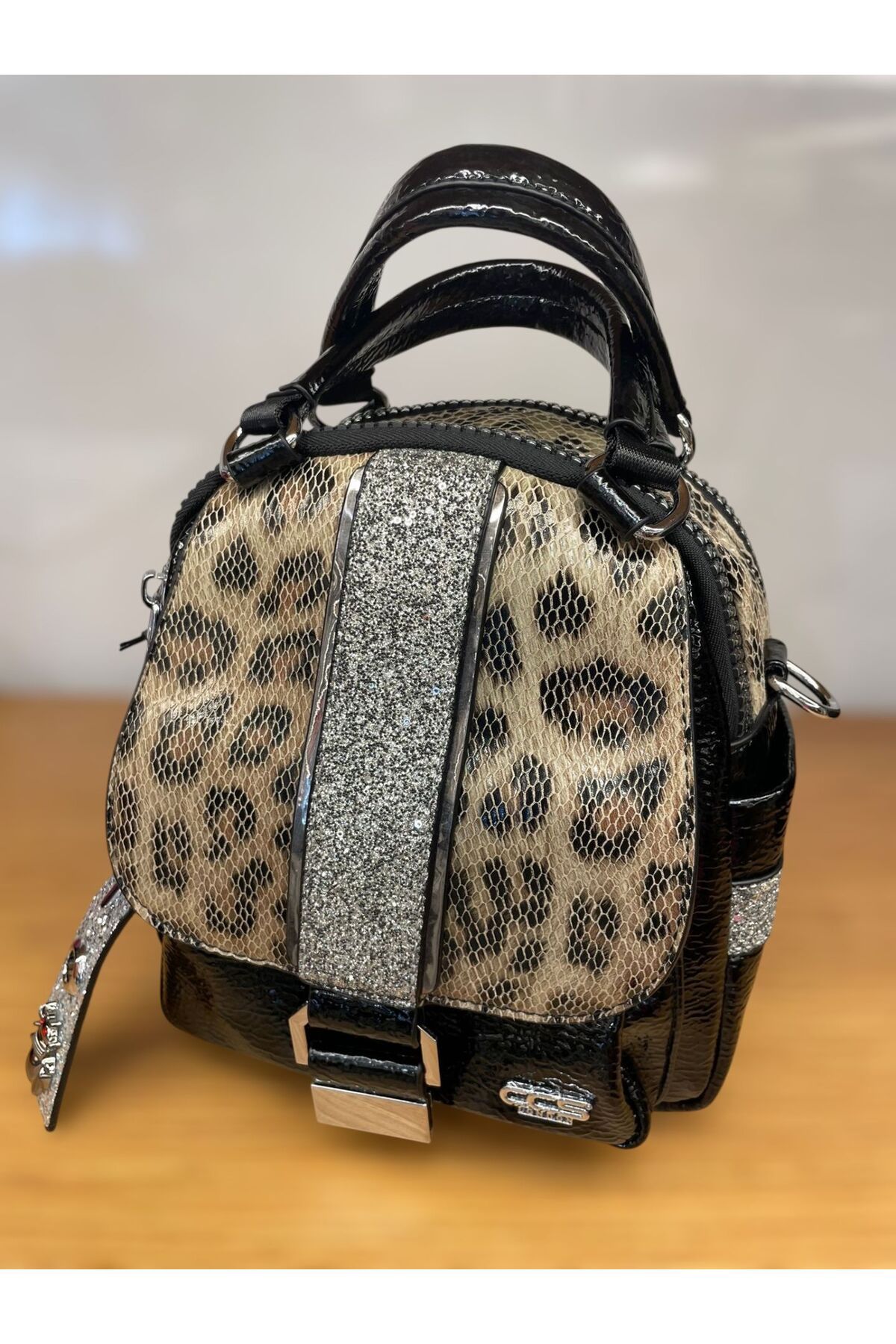 Fuschia Paris Leopar Kadın Çantası