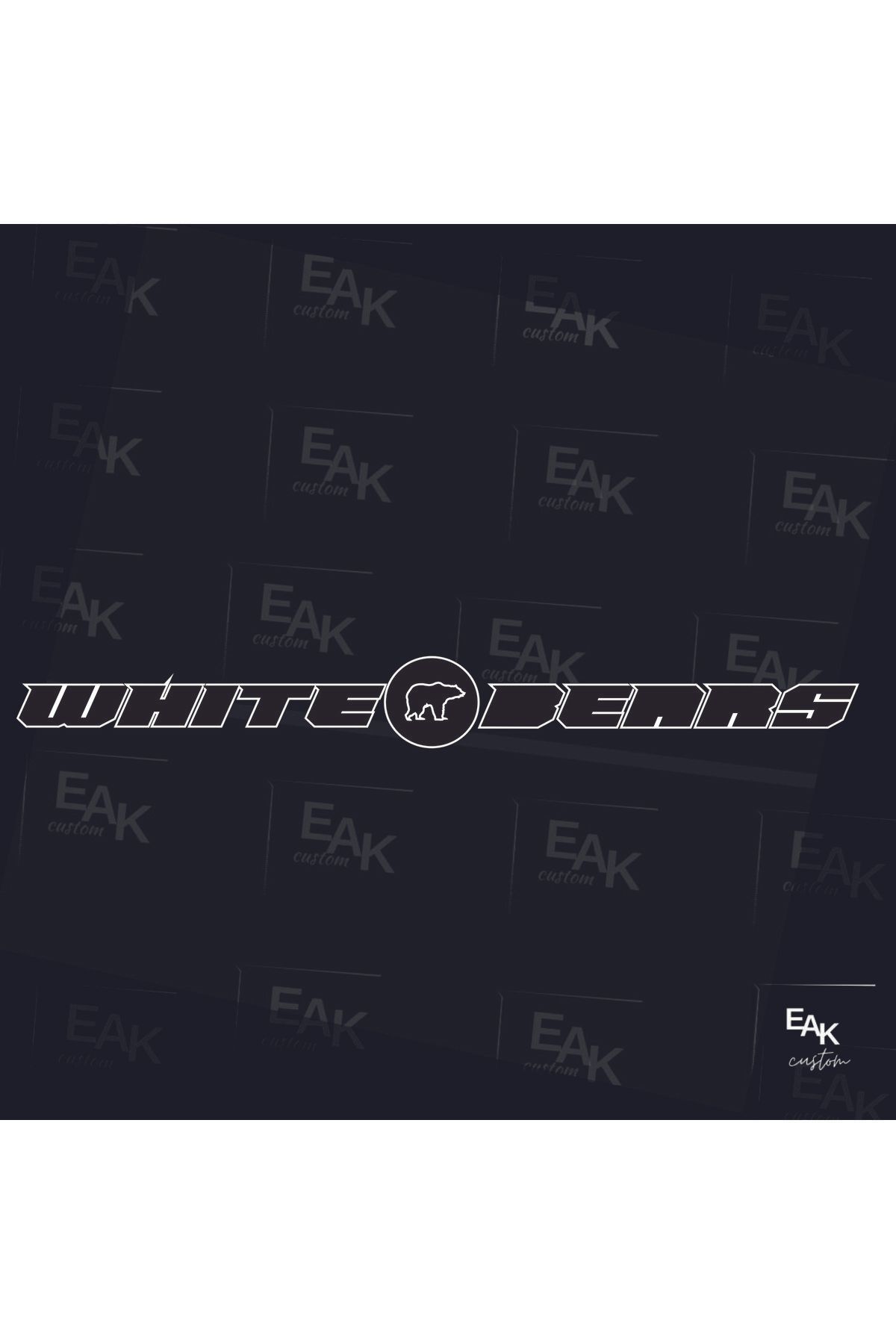 eakcustom WHITTE BEARS oto sticker (80cm x 9cm)