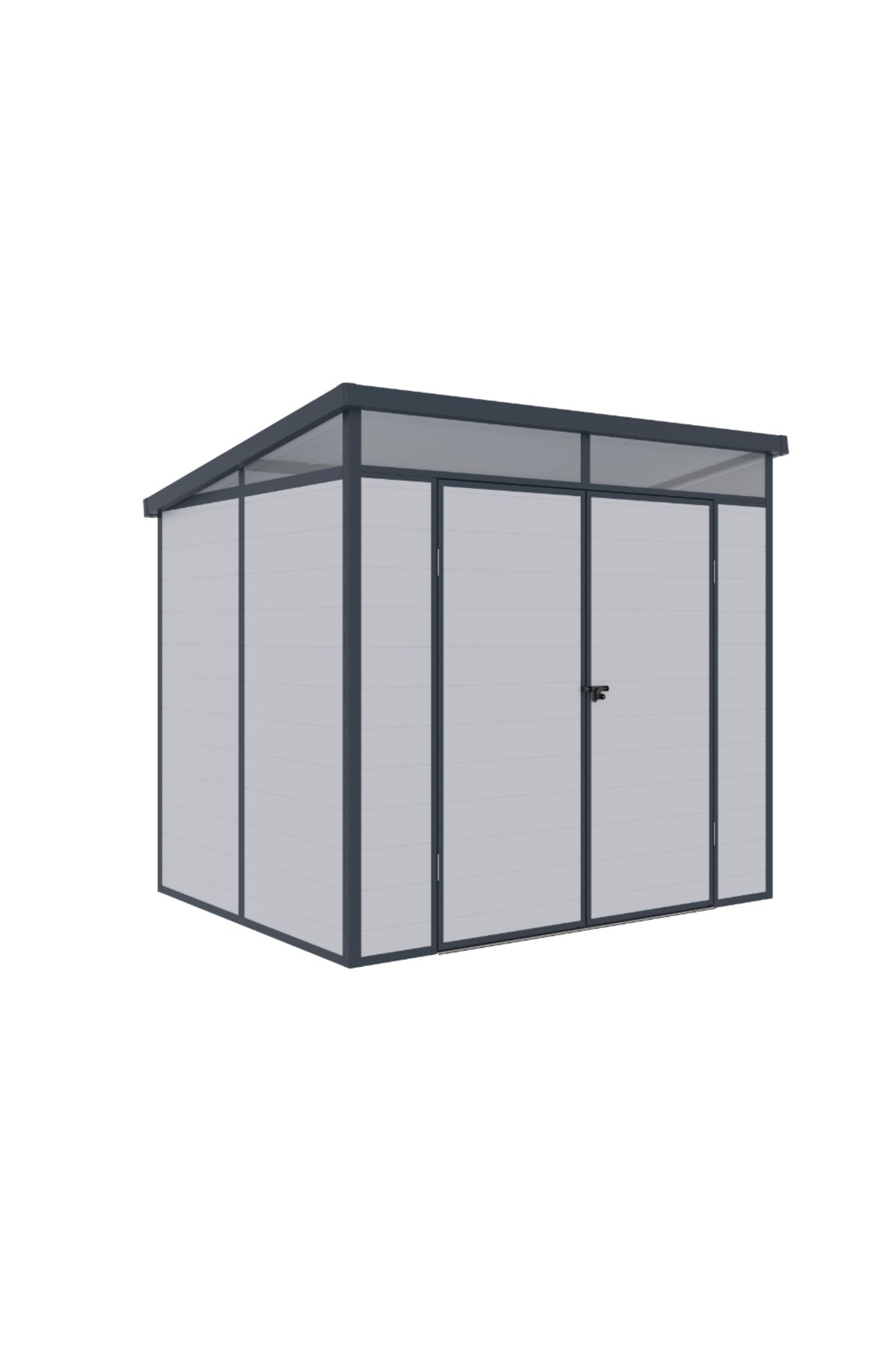 KlugMeister Casuta / Magazie De Gradina Premium Din Material Plastic, Klugmeister Toya B Gri, Dimensiuni 238x191 - One Size