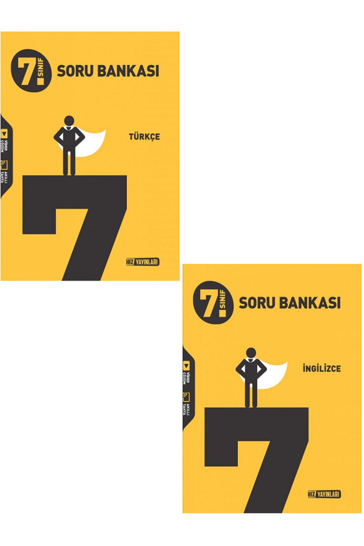 Evrensel İletişim Yayınları 7.Sınıf Hız Yayınları Türkçe + İngilizce Soru Bankaları / 2 KİTAP SET / YENİİ