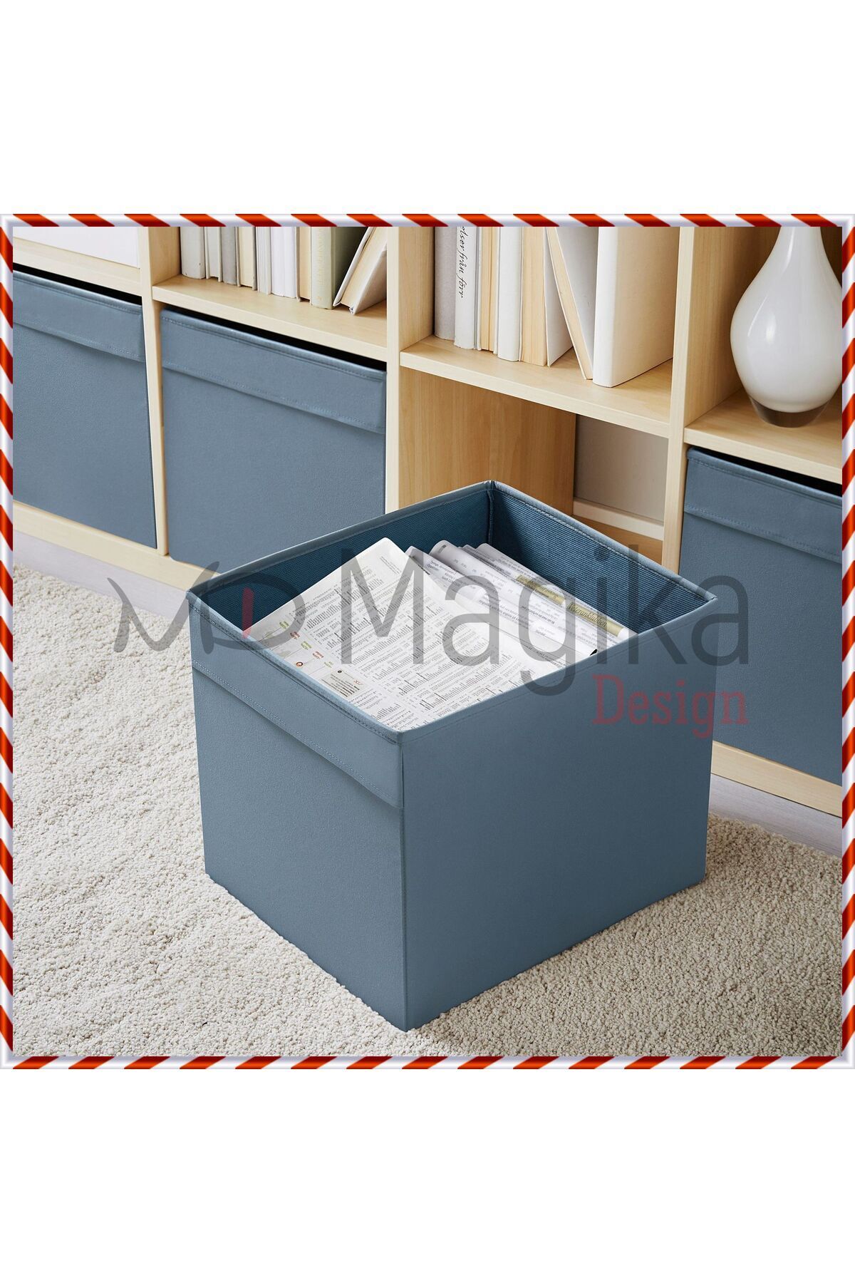 teknotrust Mavi Düzenleyici Saklama Kutusu 33x38x33 cm, Pratik ve Şık Organizatör