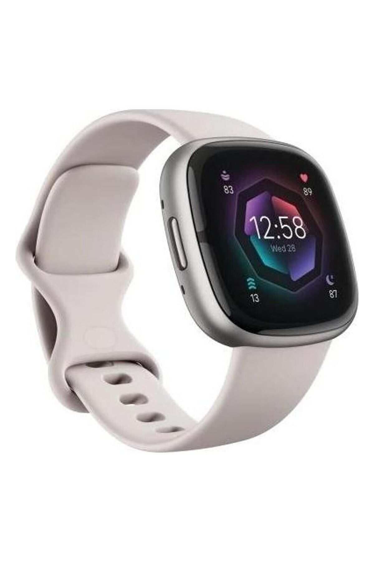Fitbit Sense 2 Gelişmiş Sağlık ve Fitness Akıllı Saati Lunar White/Platinum