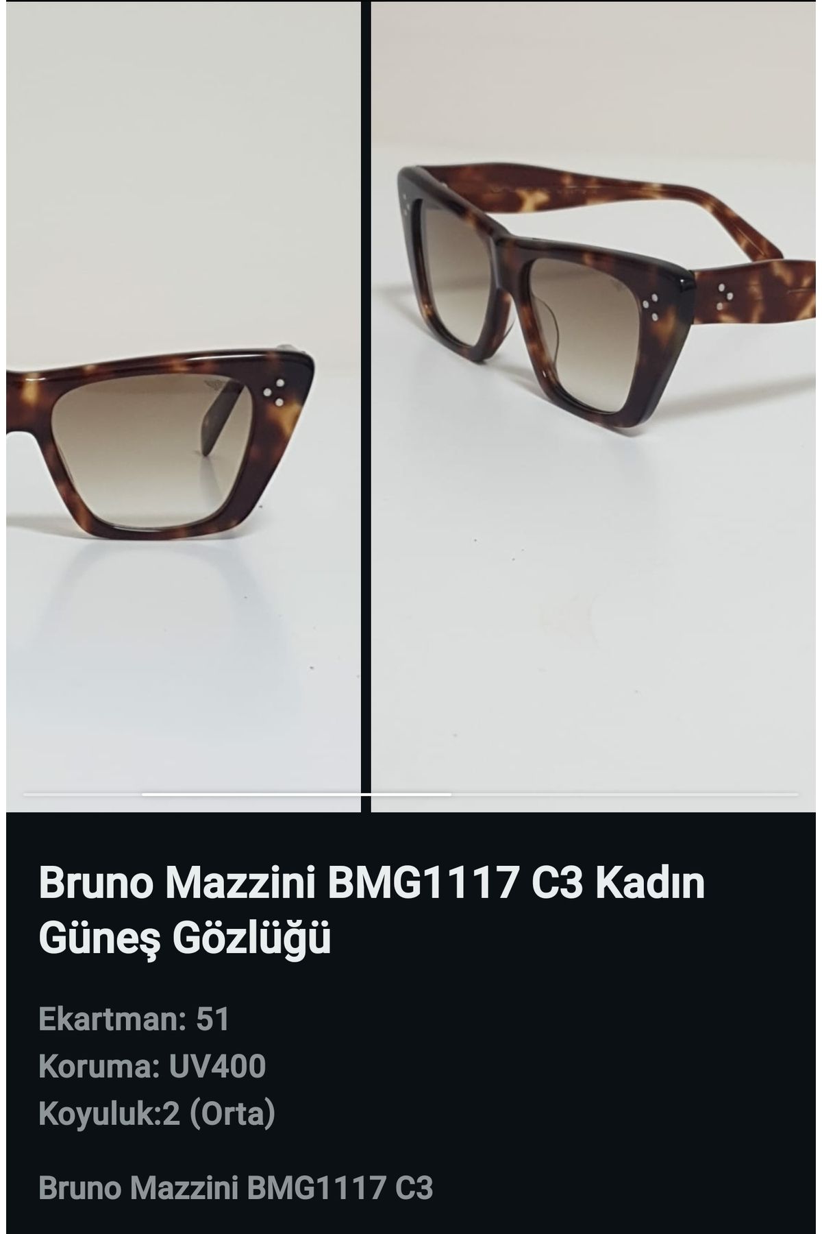 Bruno Mazzini Bmg1117 C03 Kadın Güneş Gözlüğü