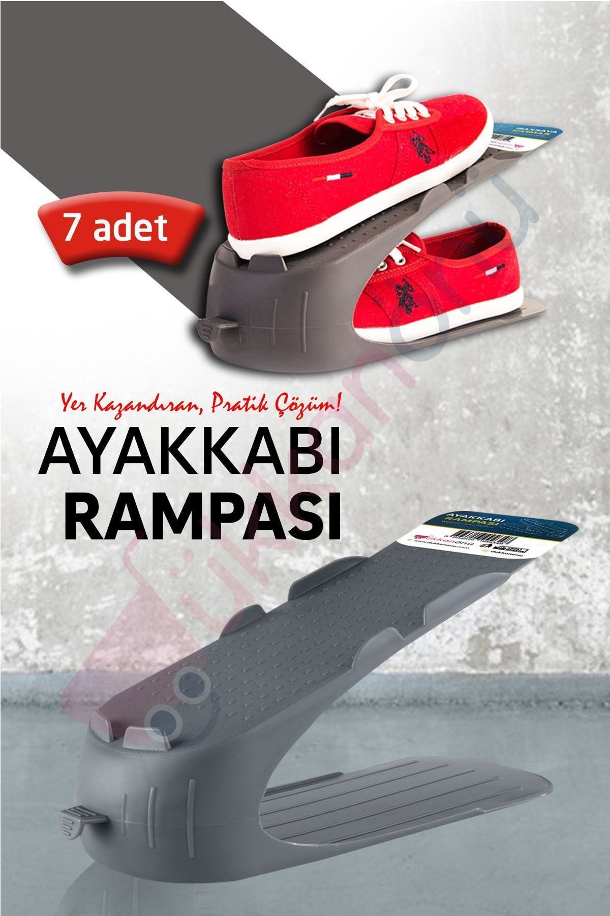 teknotrust 7'li Ayakkabı Rampası Düzenleyici, Antrasit Renk ile Düzenli Saklama