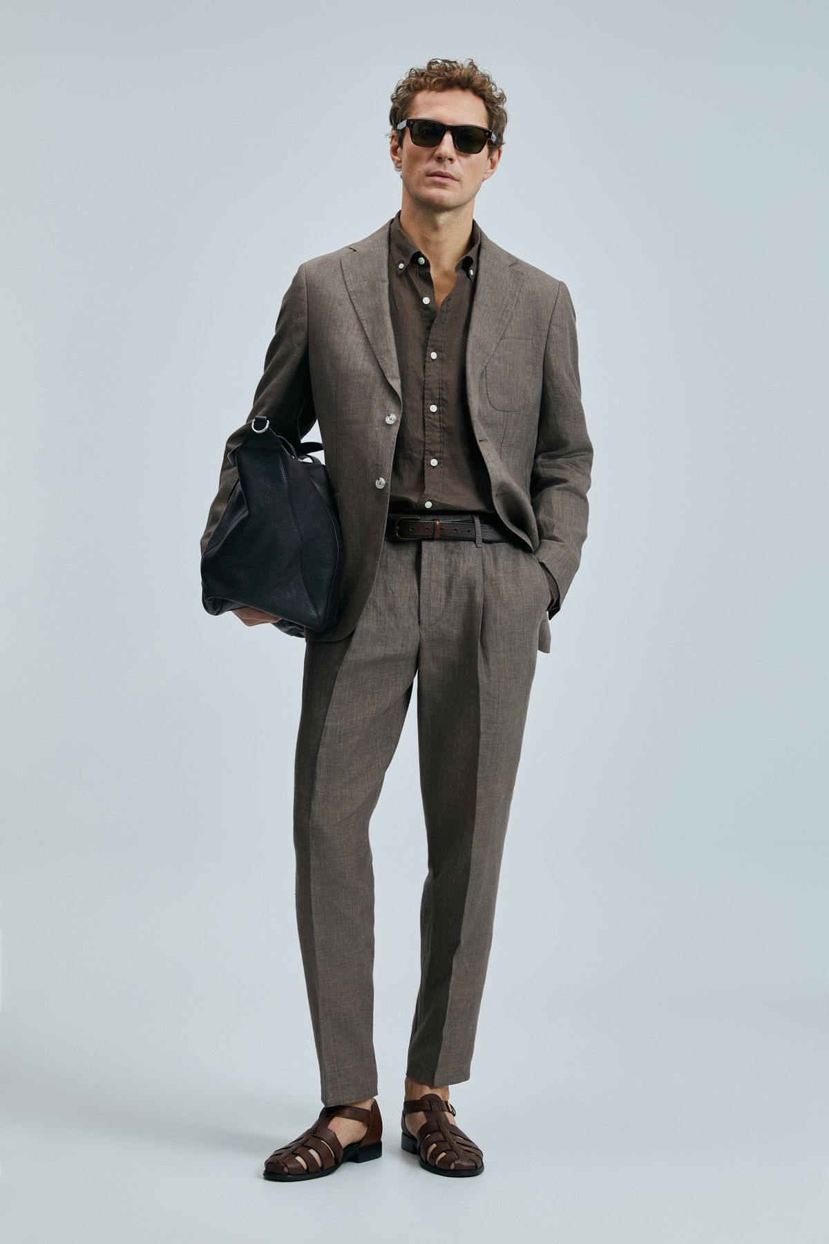 Lufian Jaques Spor Erkek Blazer Ceket Slim Fit Kahverengi