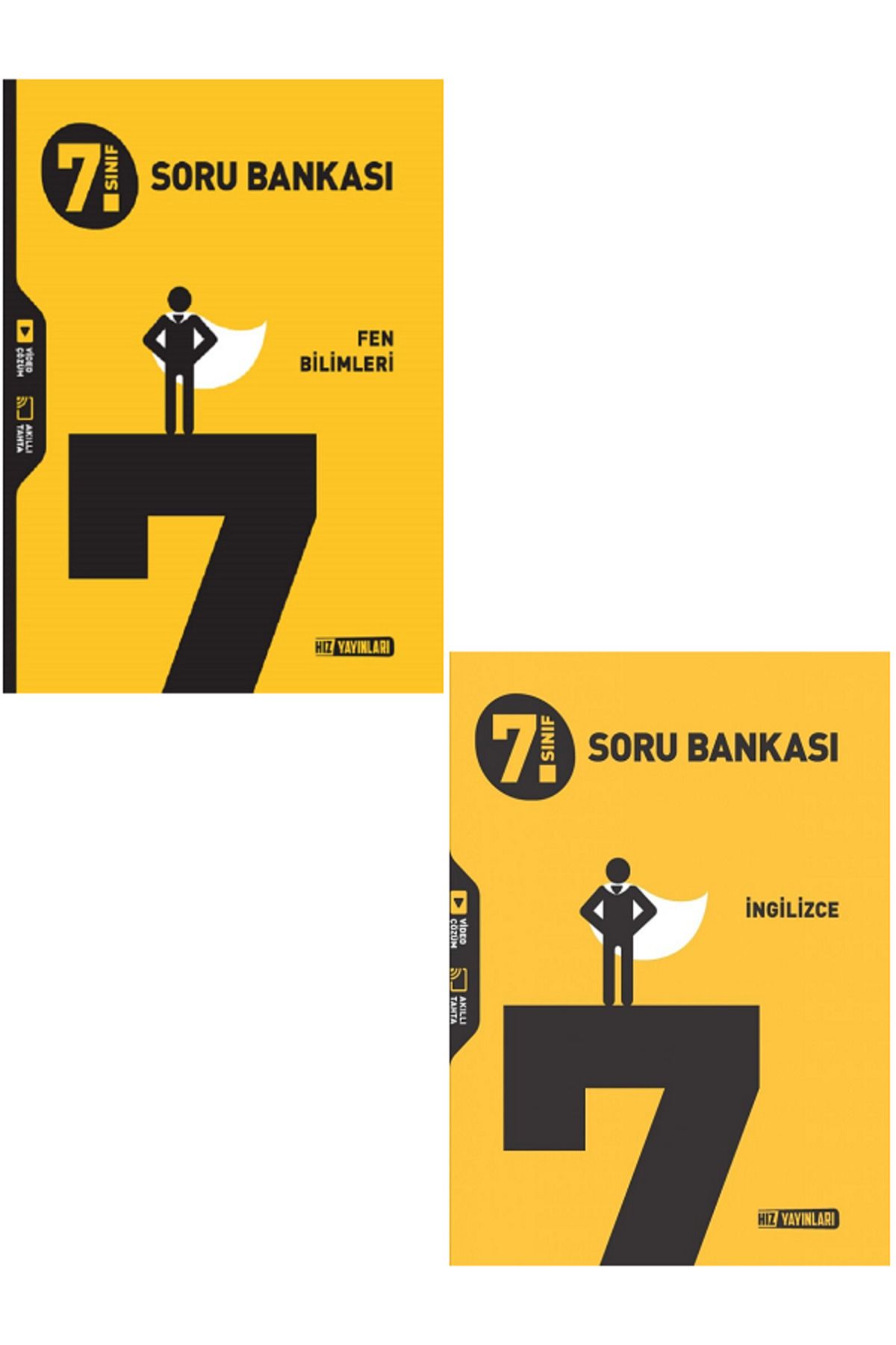 Evrensel İletişim Yayınları 7.Sınıf Hız Yayınları Fen Bilimleri + İngilizce Soru Bankaları / 2 KİTAP SET / YENİİ