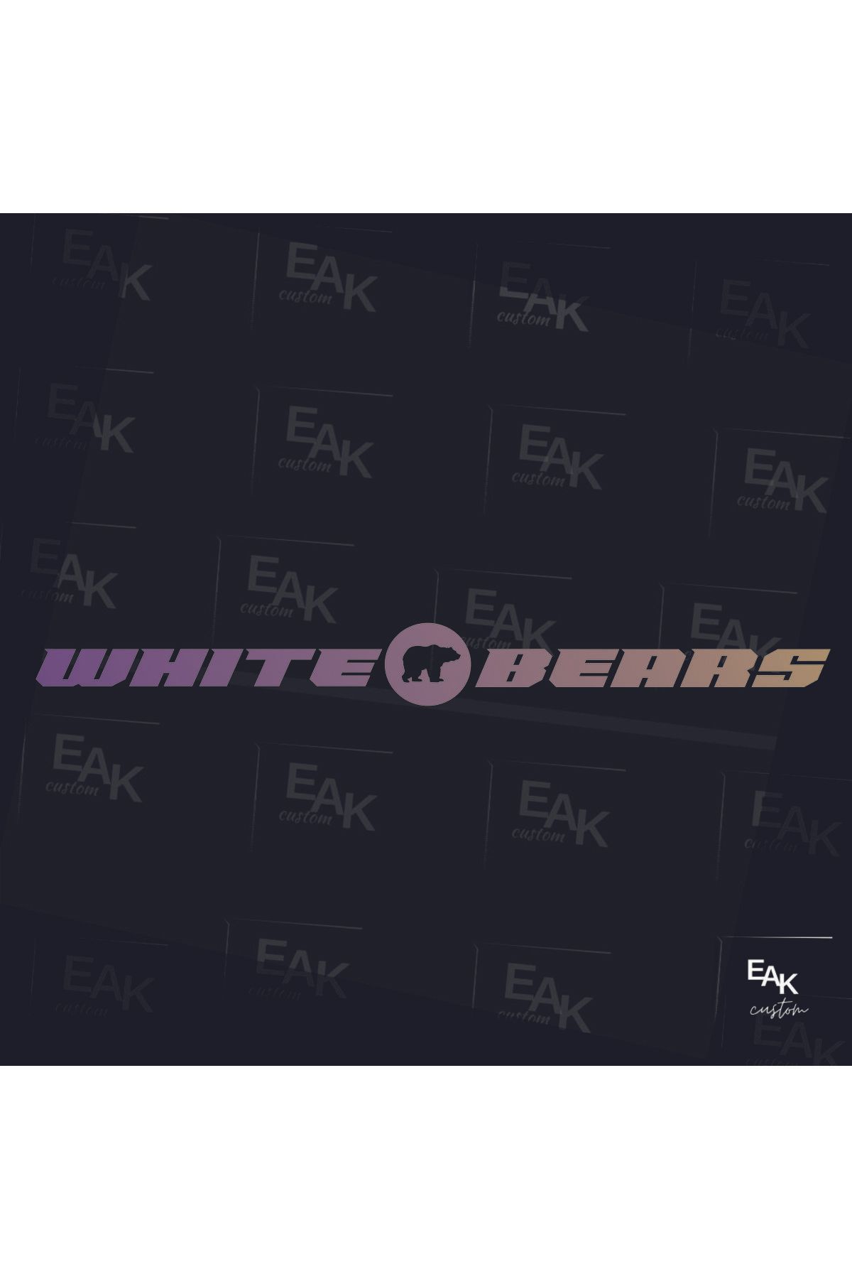 eakcustom WHITTE BEARS oto sticker (80cm x 9cm)