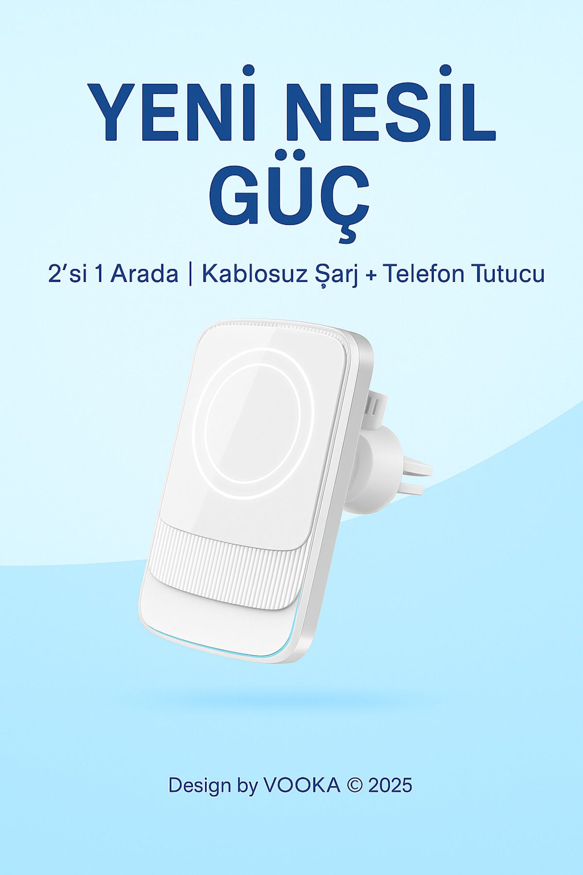 MO DOU 15W MagSafe Uyumlu Kablosuz Araç İçi Şarj ve Telefon Tutucu | 2'si 1 Arada, Hızlı Şarj, Izgara Tipi