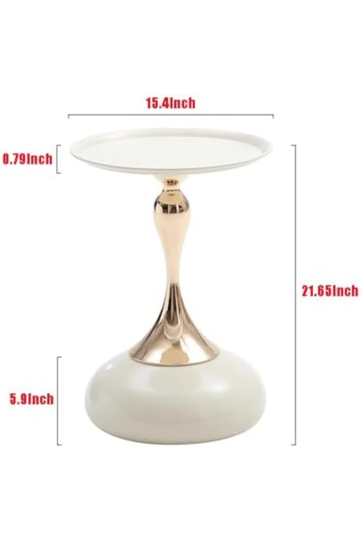 Generic-White Nordic Style Light Luxury Simple Round Table, Side Table, Metal Unique End Table 4