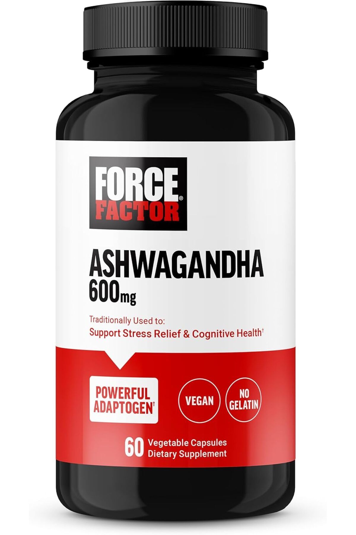 force factor Ashwagan.dha.a Adaptogens to Support Stress and Cognitive Health- 60 Bitkisel Kapsül