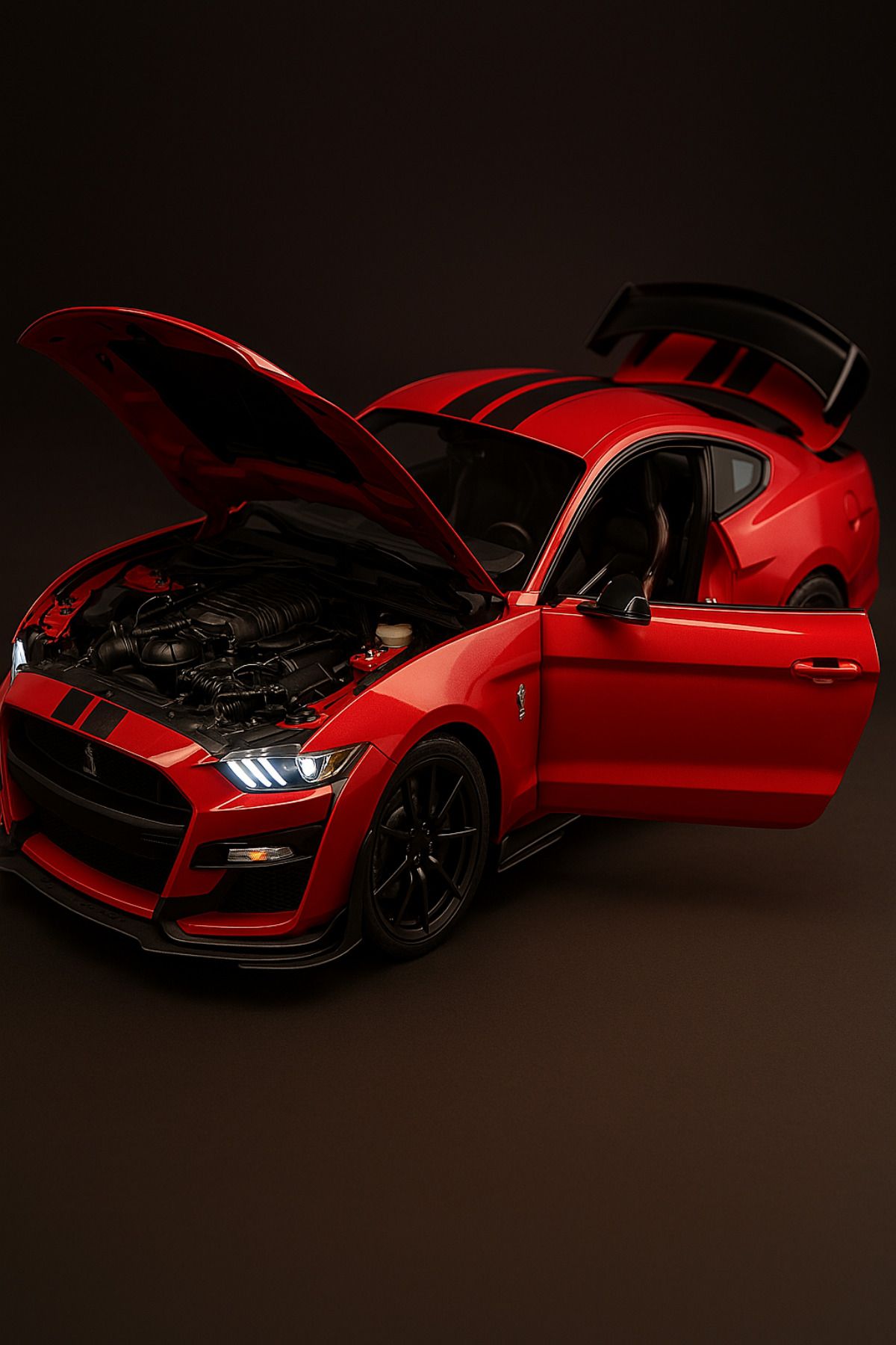 yumurcakstore 1/18 Ford Mustang Shelby GT500 Alaşım ve Döküm Spor Araba Modeli Döküm Metal Araba Yarışı Modeli
