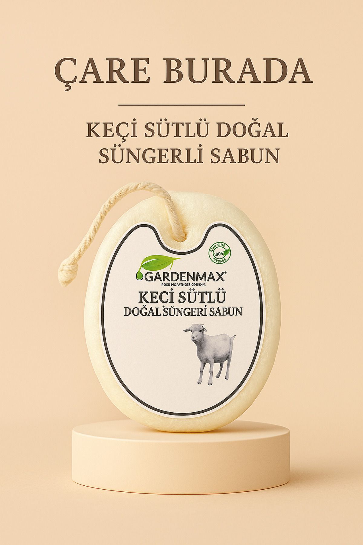 Çare Burada Gardenmax - Keçi Sütlü Doğal Süngerli Sabun