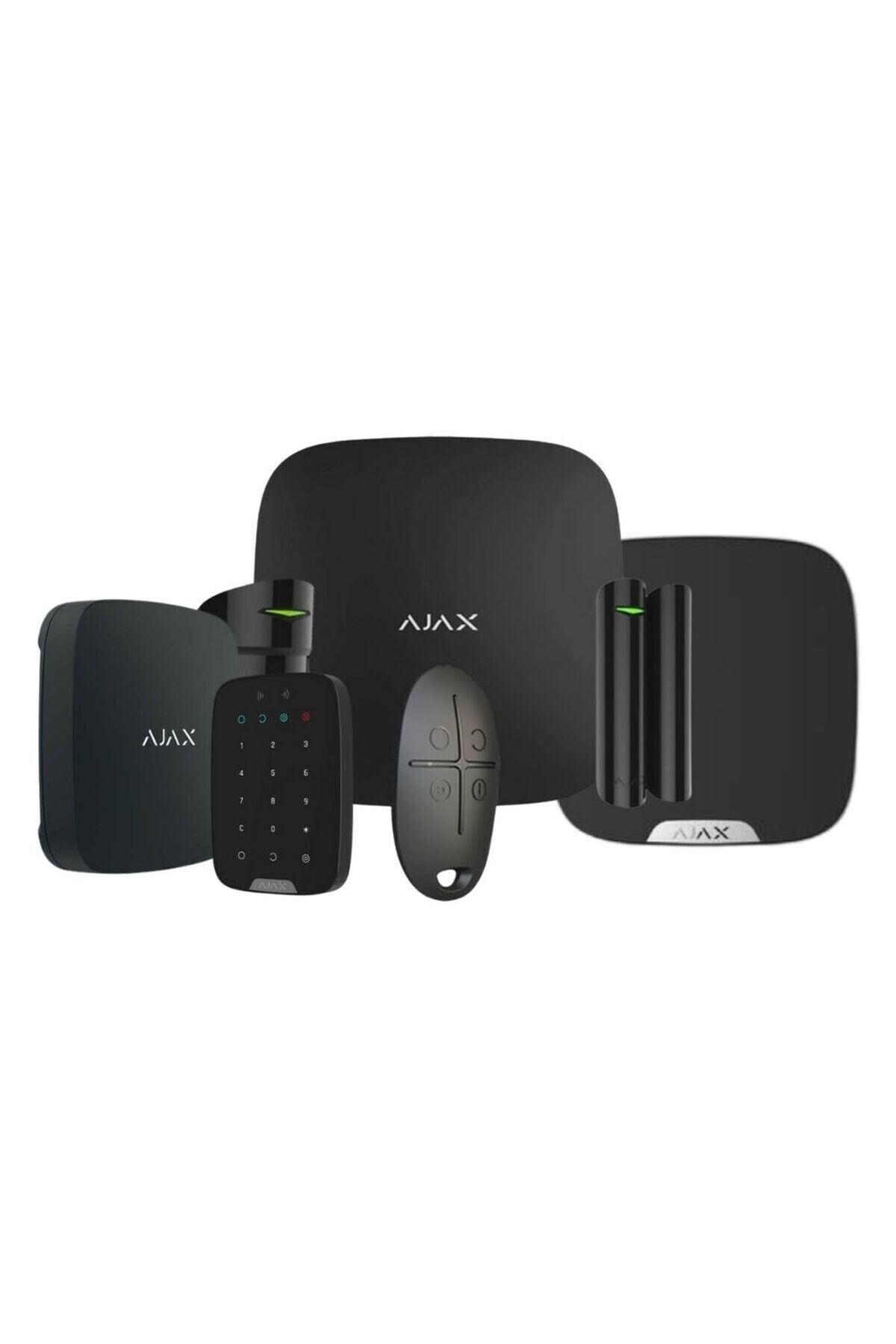 Ajax Hub Kit Kablosuz Alarm Seti Su Baskın Dedektörü Keypad Dış Siren Dahil Siyah