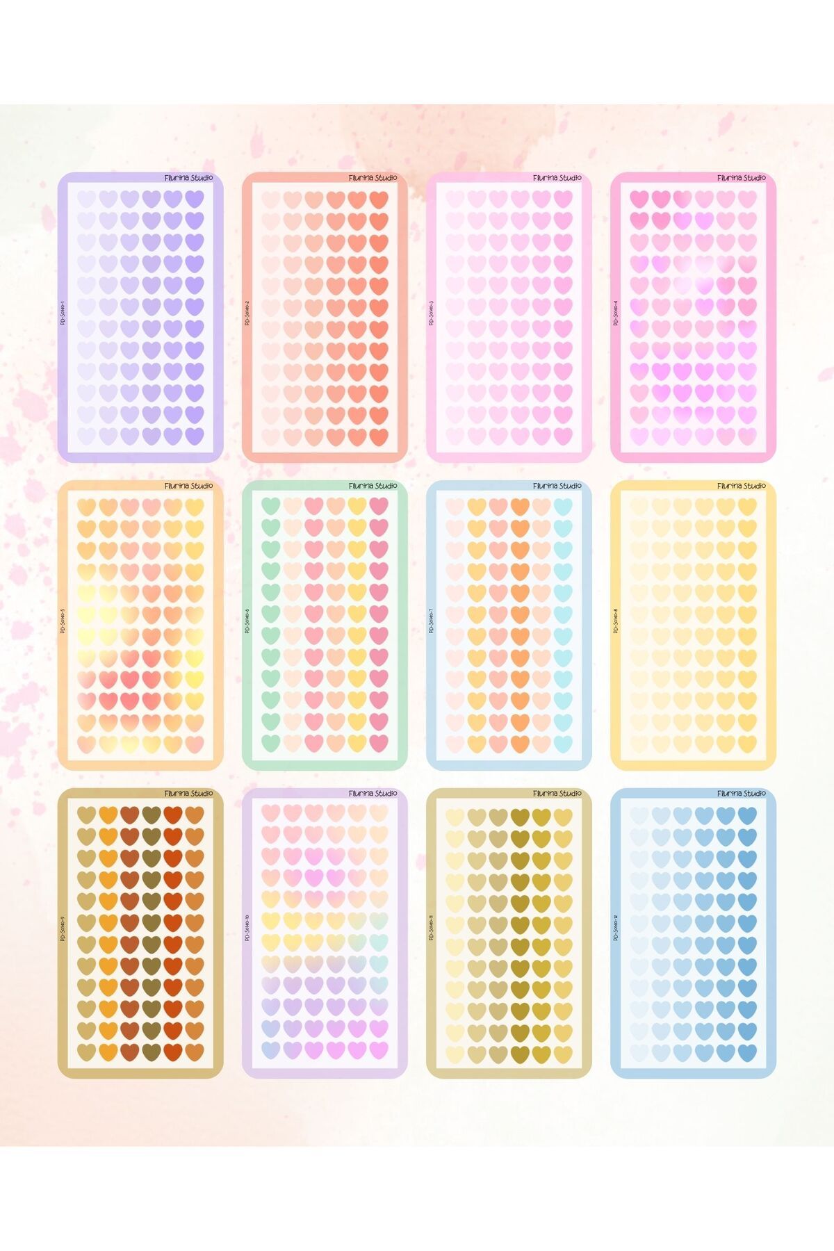 Flurina Studio Candy Heart 12 Sayfa Sticker Seti
