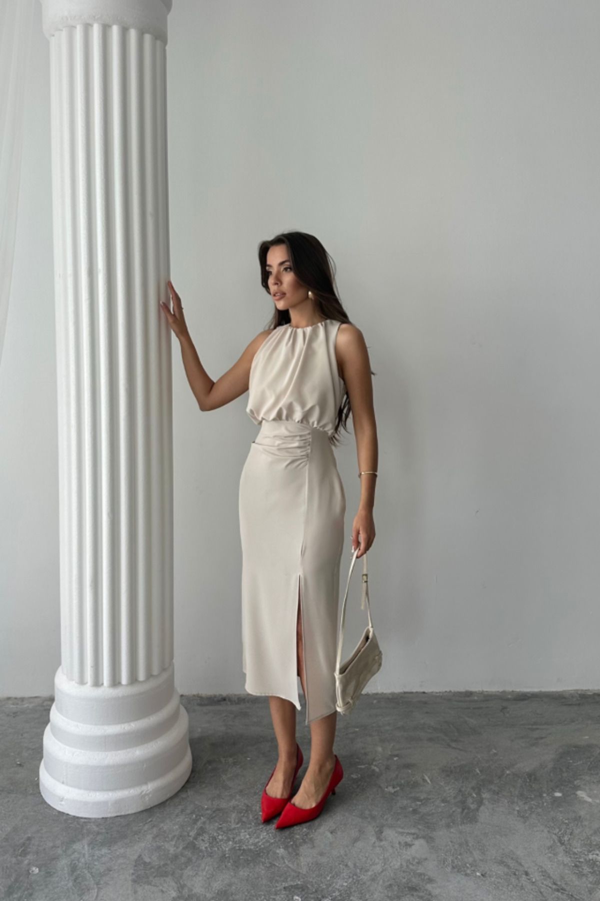 ETİLER COLLECTION ELBİSE - Bej