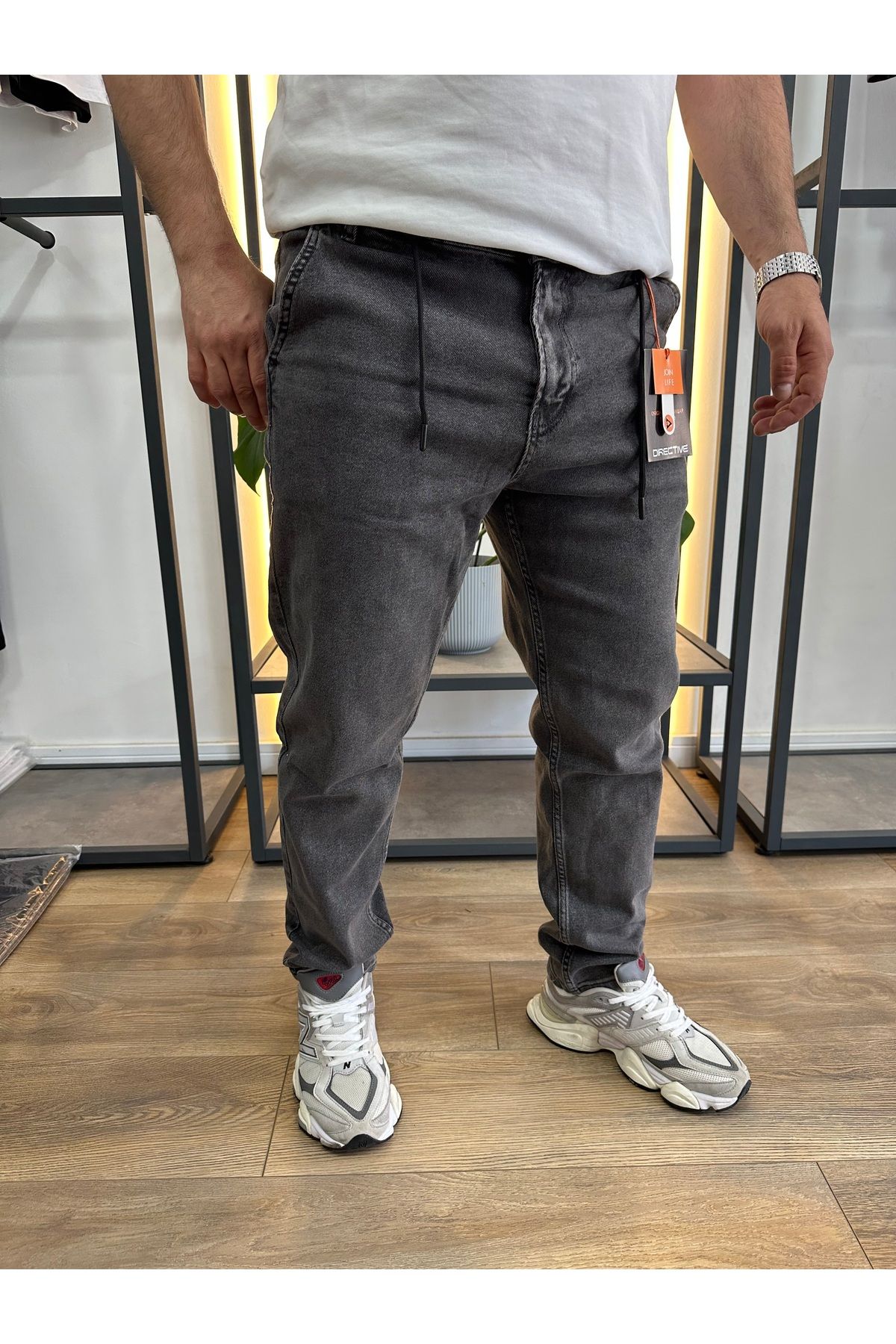 DIRECTIVE JEANS MOM YAN CEPLİ KORDONLU KOT PANTOLON