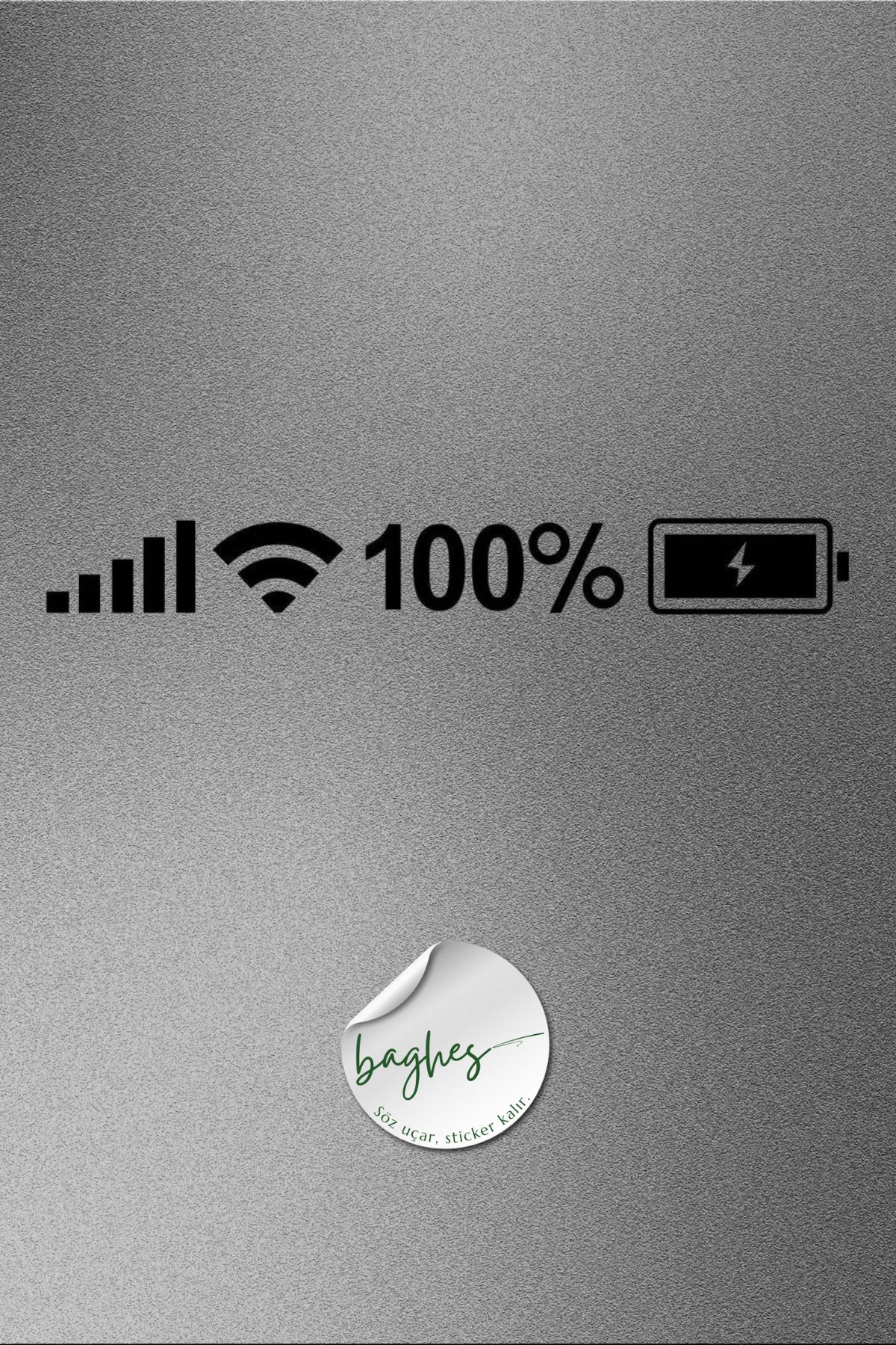 Baghes 25 X 3 Cm Batarya Pil Wifi Icon Oto Sticker Araba Cam Sticker