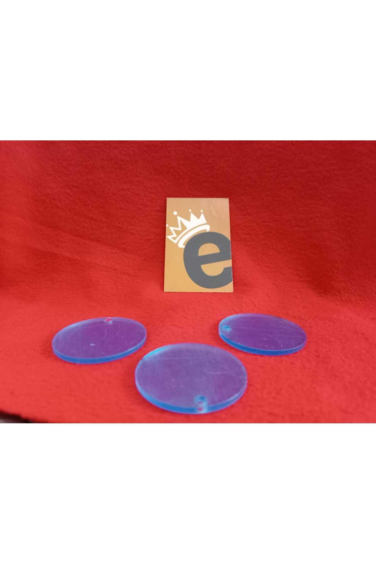 Ecce's Şeffaf Film Kaplama Çizilmez Yuvarlak Cam Anahtarlık 75 ADET (5 cm Çap - 0.5 cm Kalınlık)