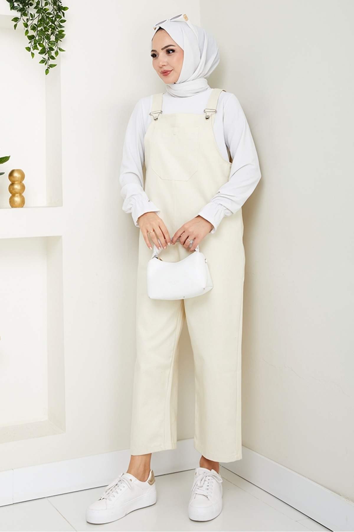 Bestenur Tek Cepli Bahçıvan Tulum 1553 - Bej