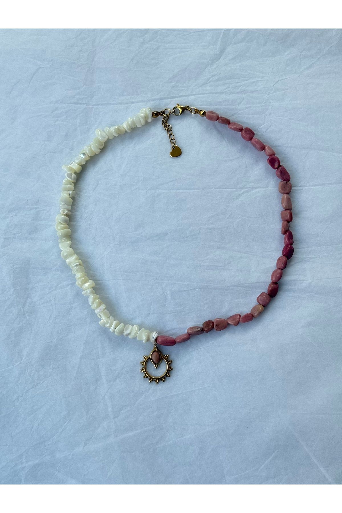 2602atelier Rossy Doğal Taş Çelik Kolye