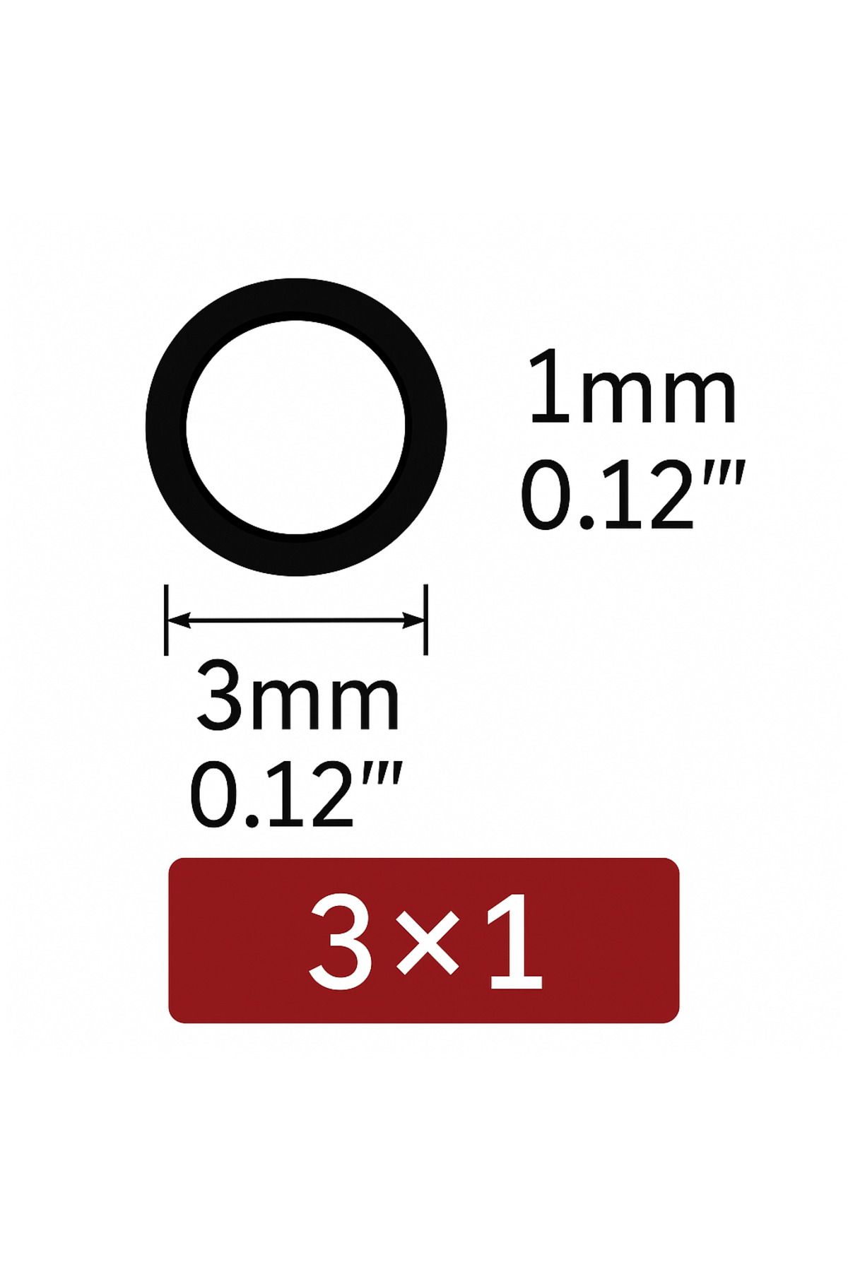 MAHLA NBR O-Ring - Conta - 3MMx1MM - 5 ADET