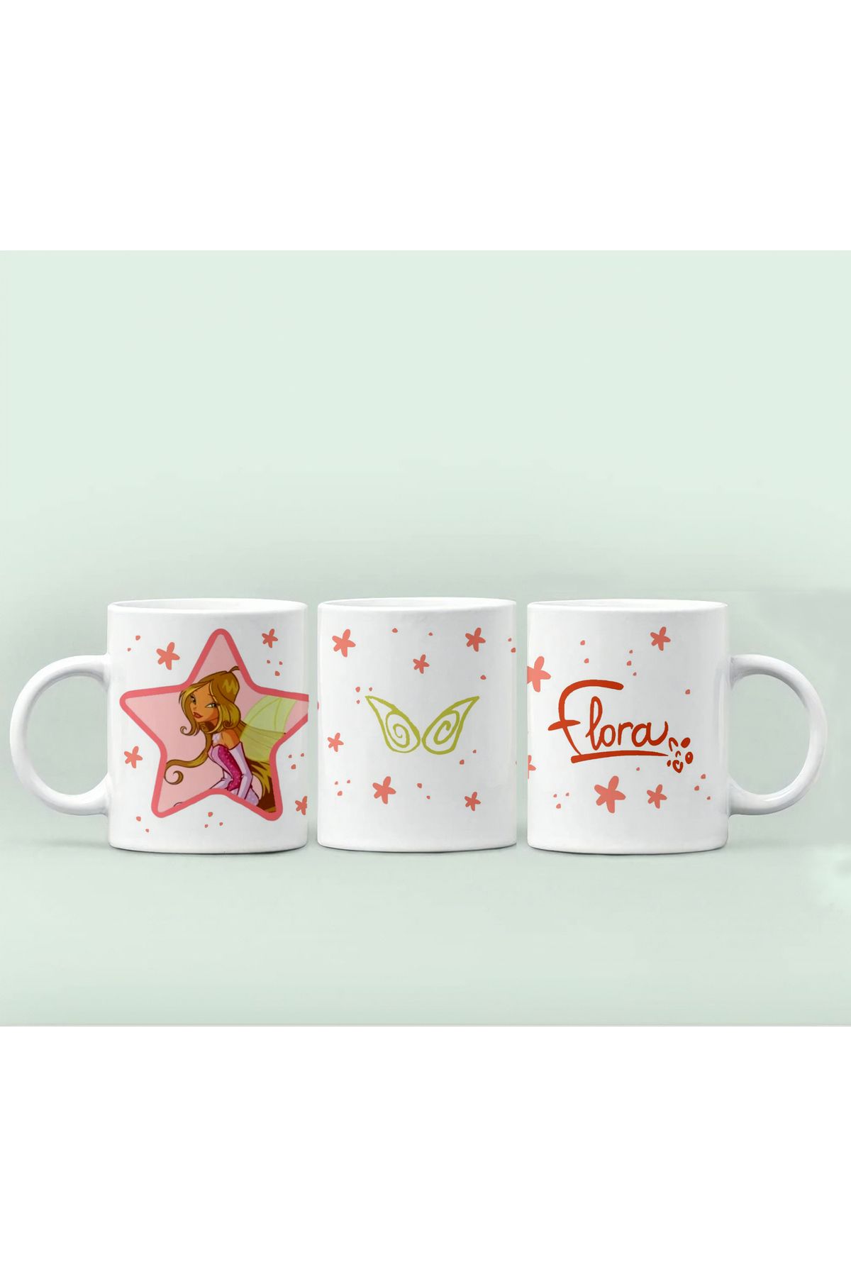 GünayStore Winx Club Musa-Flora - Bloom- Baskılı Tasarım Seramik Kupa Mug 300 ml