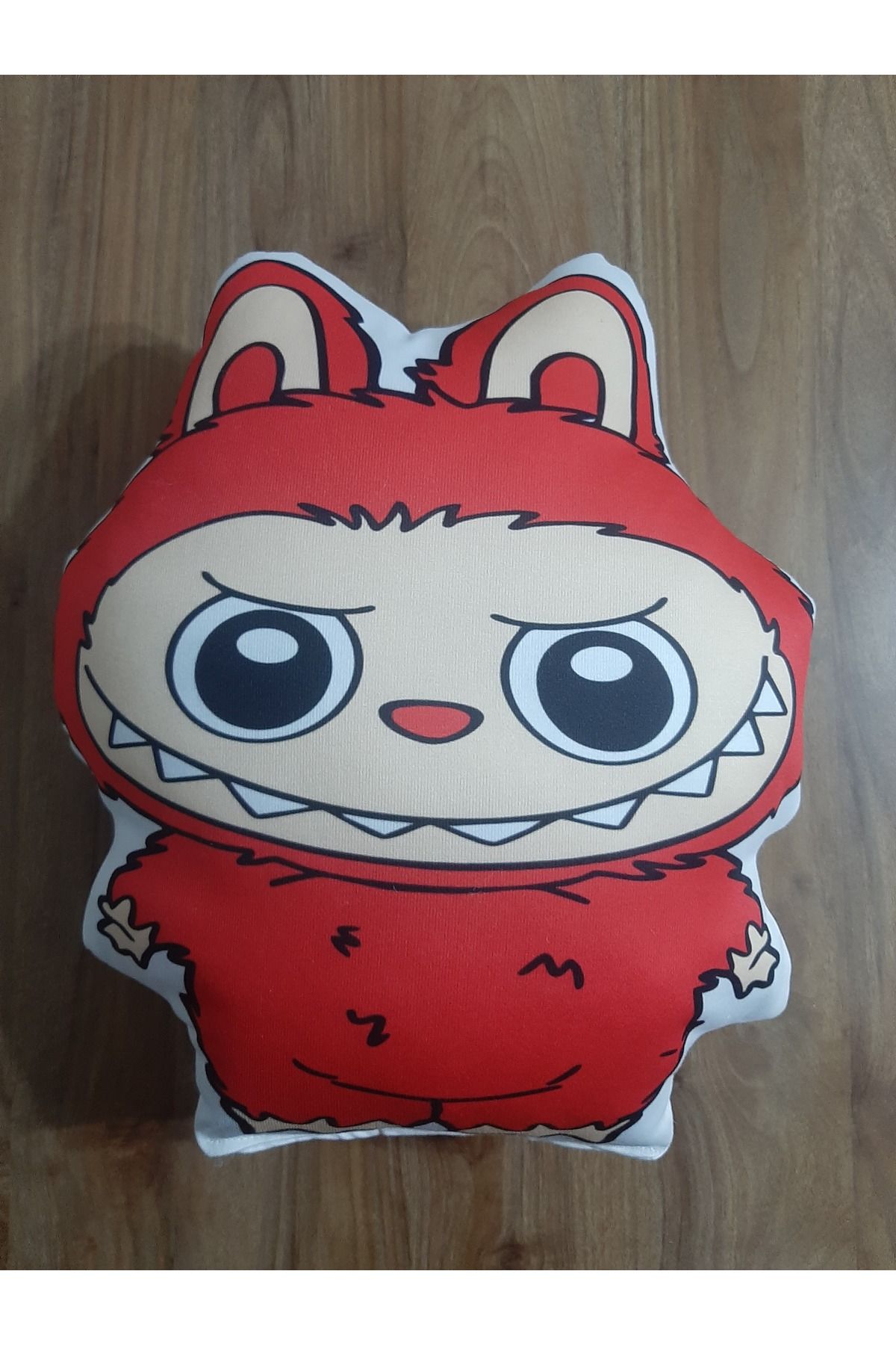 owl bag labubu kirmizi desenli Şekilli tasarım chibi karakter Yastık