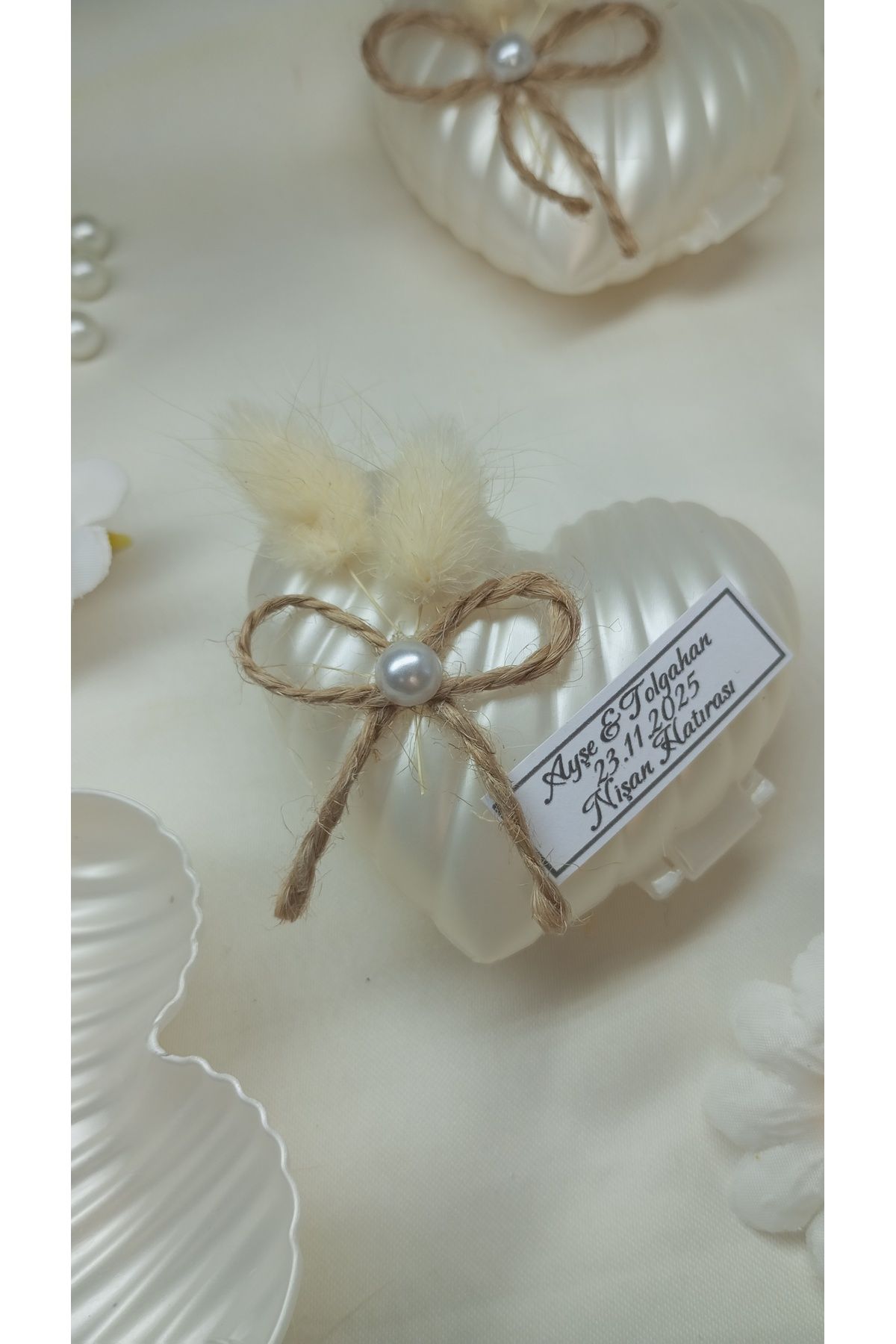 PERFECT HOBBY Kalp istiridye Mum; Düğün, Nişan, Nikah, Söz, Kına, Sünnet, Mevlit, Doğum günü,(10adet)