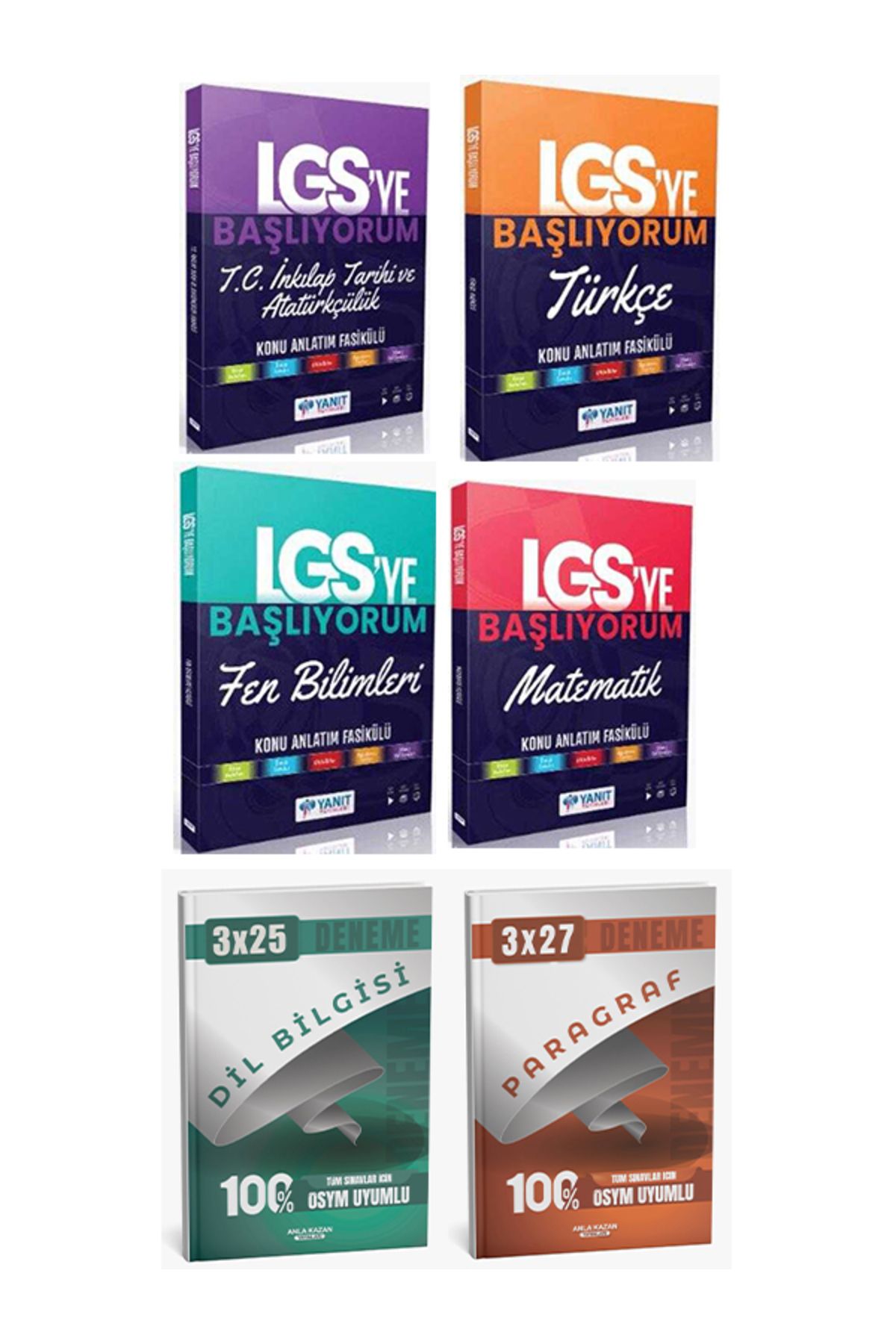 Anla Kazan Yayınları Yanıt + Anla Kazan LGS Tüm Dersler LGS ye Başlıyorum ve Anla Kazan Deneme 6 lı Set