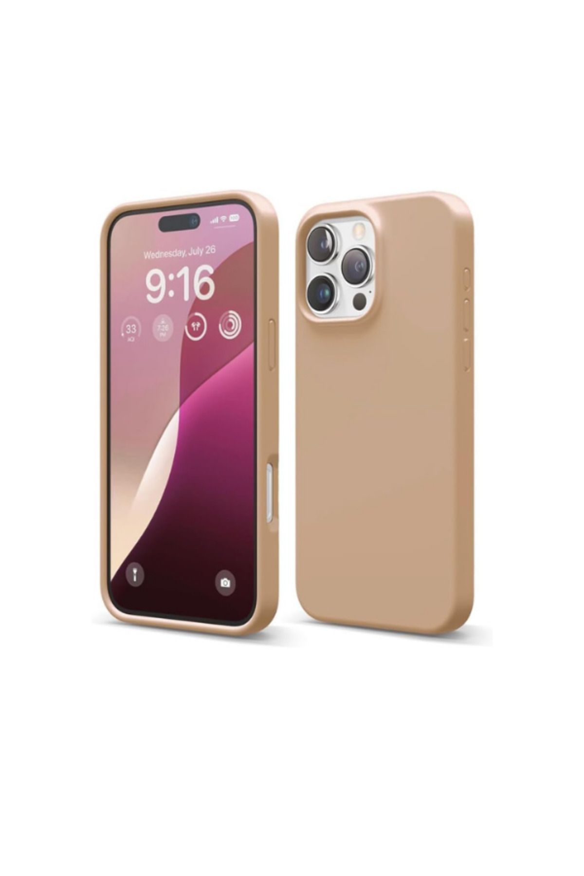 nexnova İphone 16 Pro Uyumlu Kılıf Kadife Lansman Soft Yumuşak Liquid Silikon Kamera Korumalı Kapak