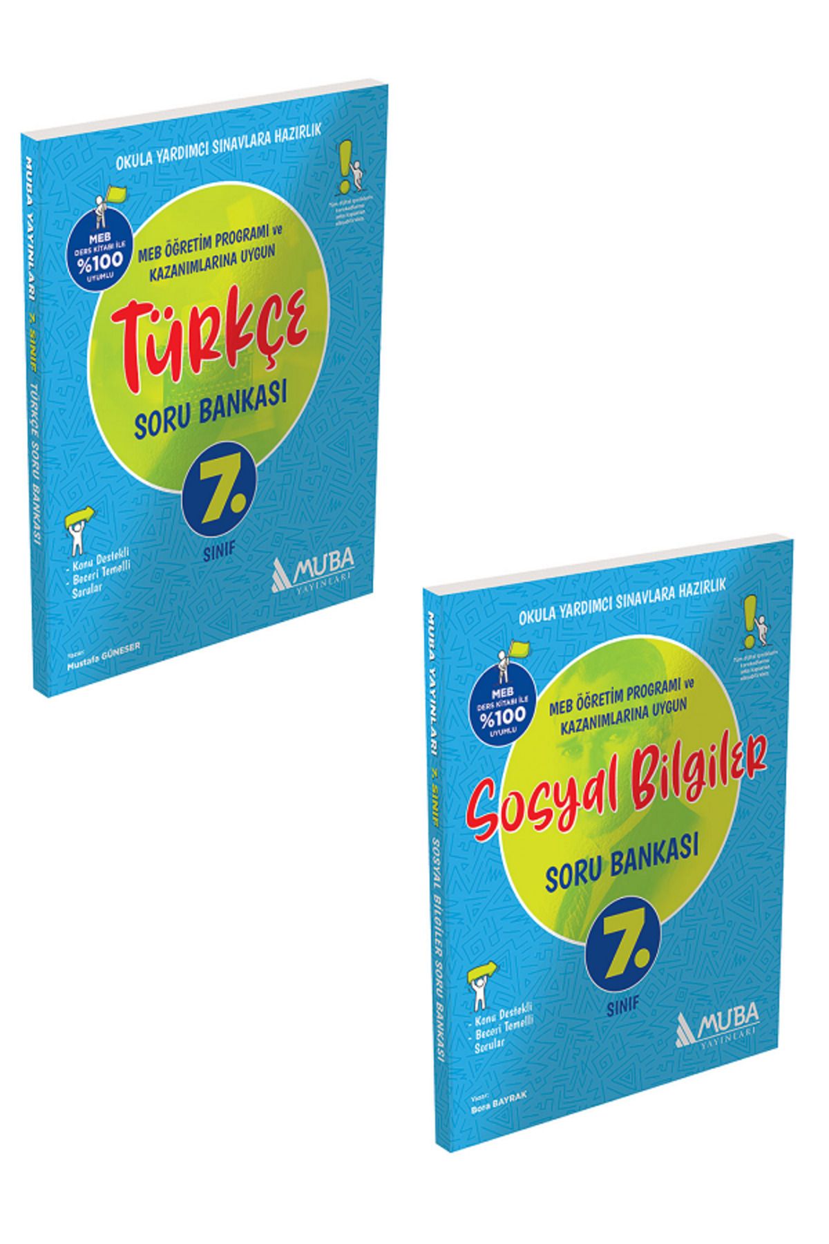 Evrensel İletişim Yayınları 7.Sınıf Muba Türkçe + Sosyal Bilgiler Soru Bankası / Konu Destekli Beceri Temelli / 2 KİTAP