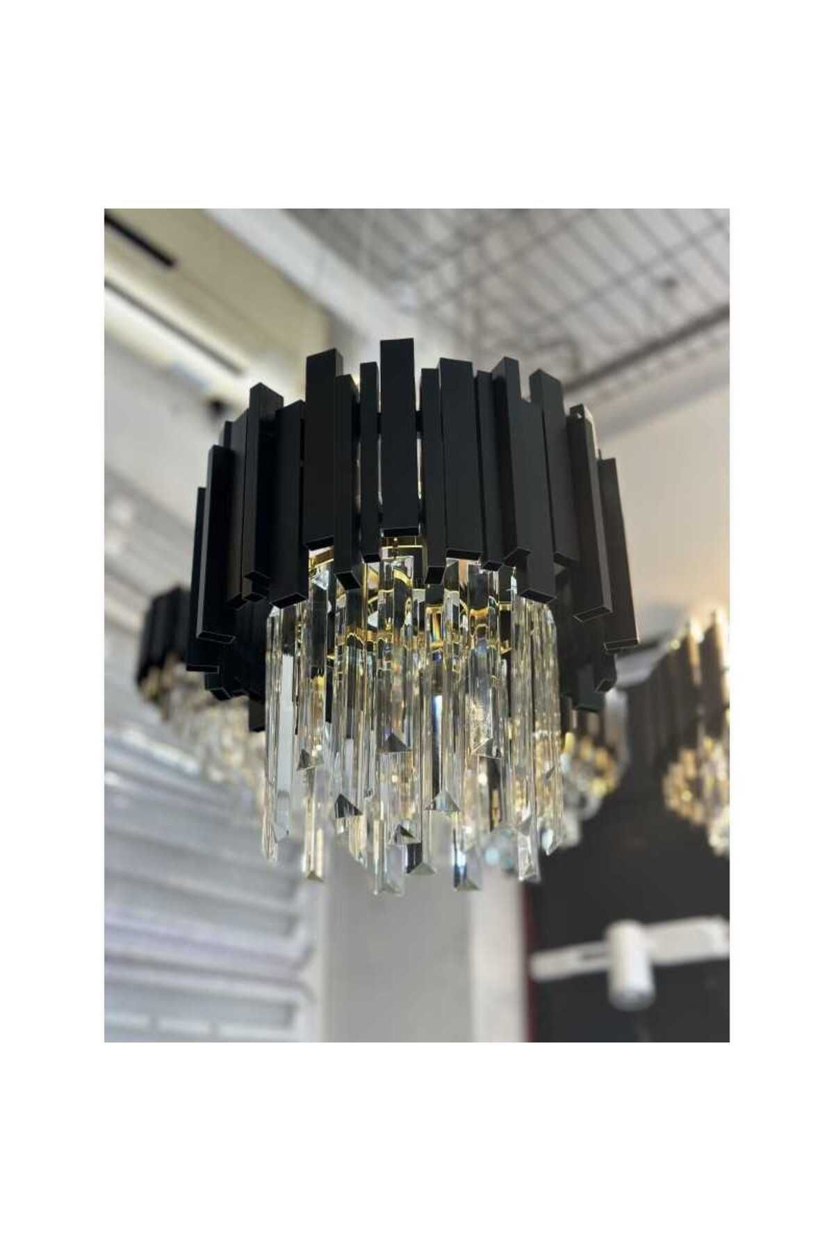 LightPlanet-Candelabru de cristal pe lant Negru 3xE14/40W/230V Diametru 30cm 3