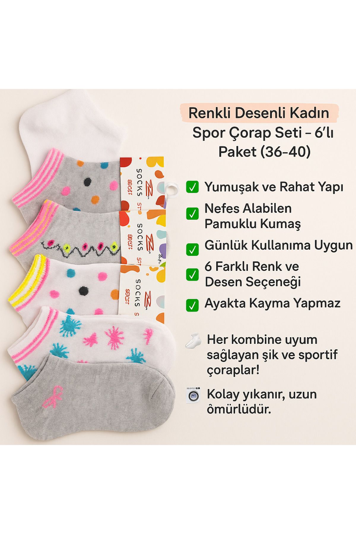 SPOR DESENLİ PATIK