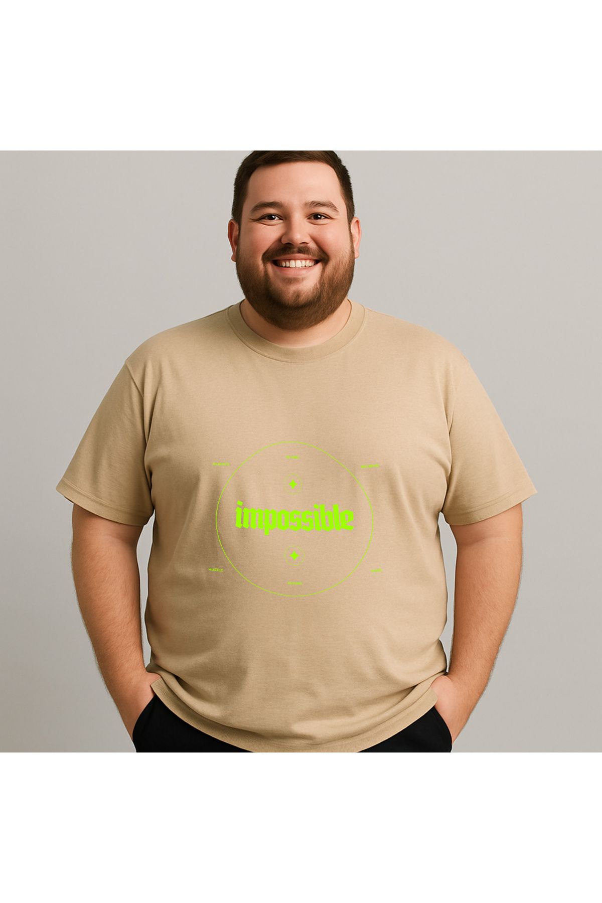 DogFish Bej Impossible Baskılı Tişört Tarzın Tamamlayıcısı