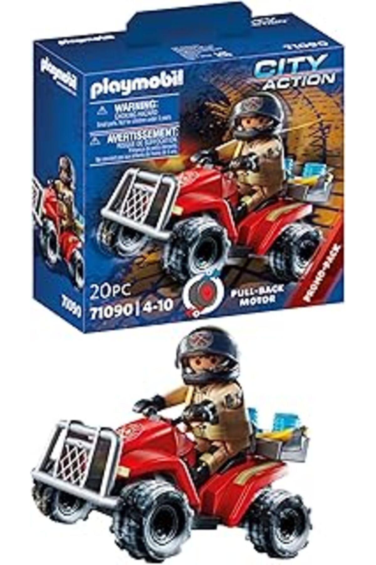 Pazarcan Playmobil City Action 71090 Yangın Için Dörtçeker Arazi Aracı Geri Çekilebilir Motorlu, Eğlenceli Y