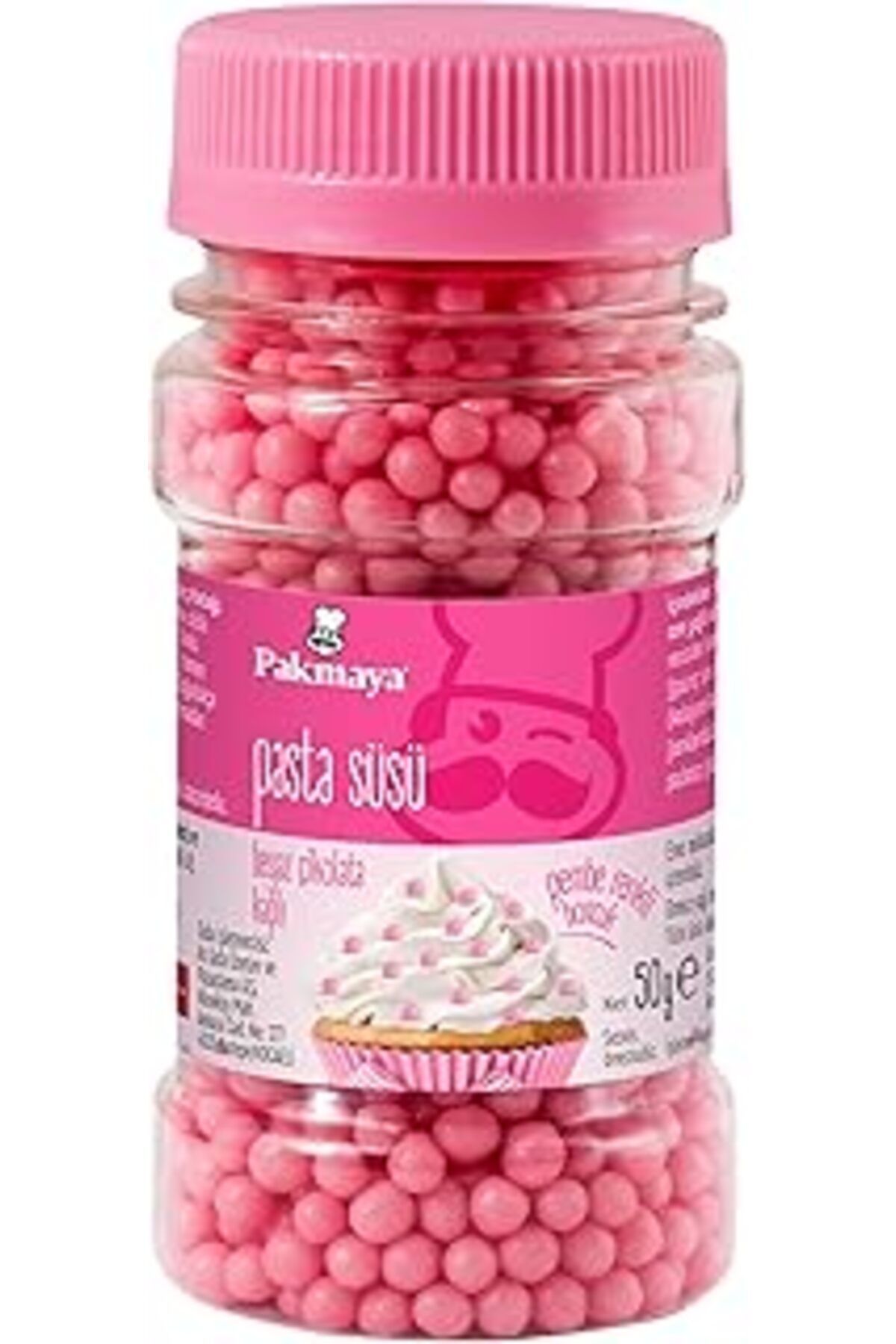 Roses Store Pakmaya Pasta Süsü Pembe Boncuk 50 Gr