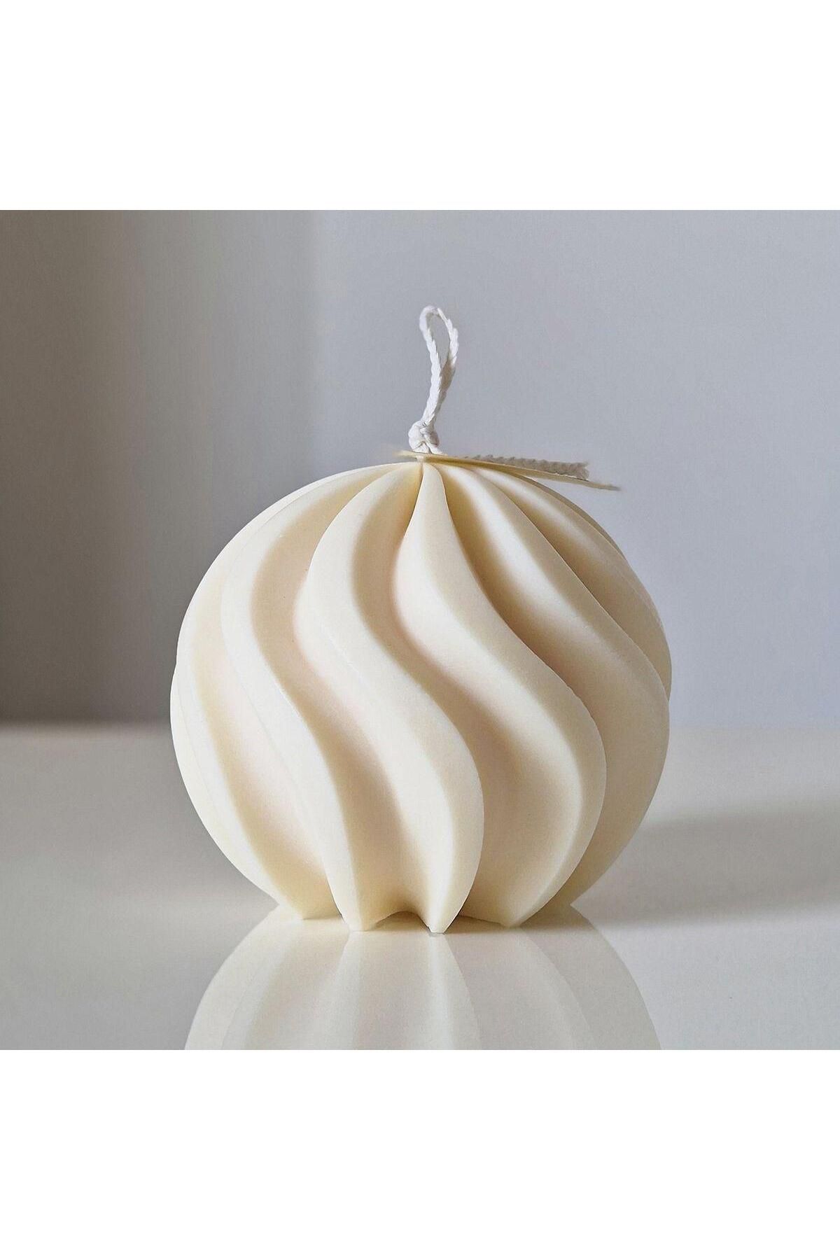 SCA CANDLE Dekoratif Mum Daire Mum Kırık Beyaz Renk
