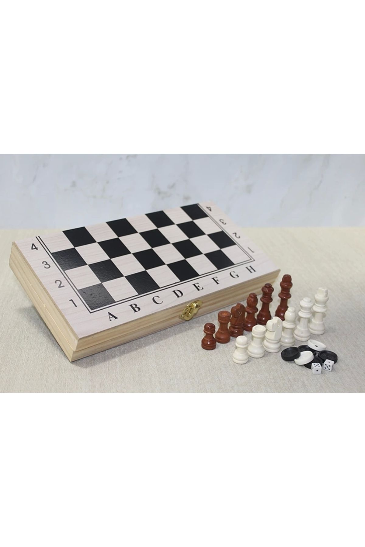 shop Ahşap Kutulu Satranç Tavla Seti Model 1