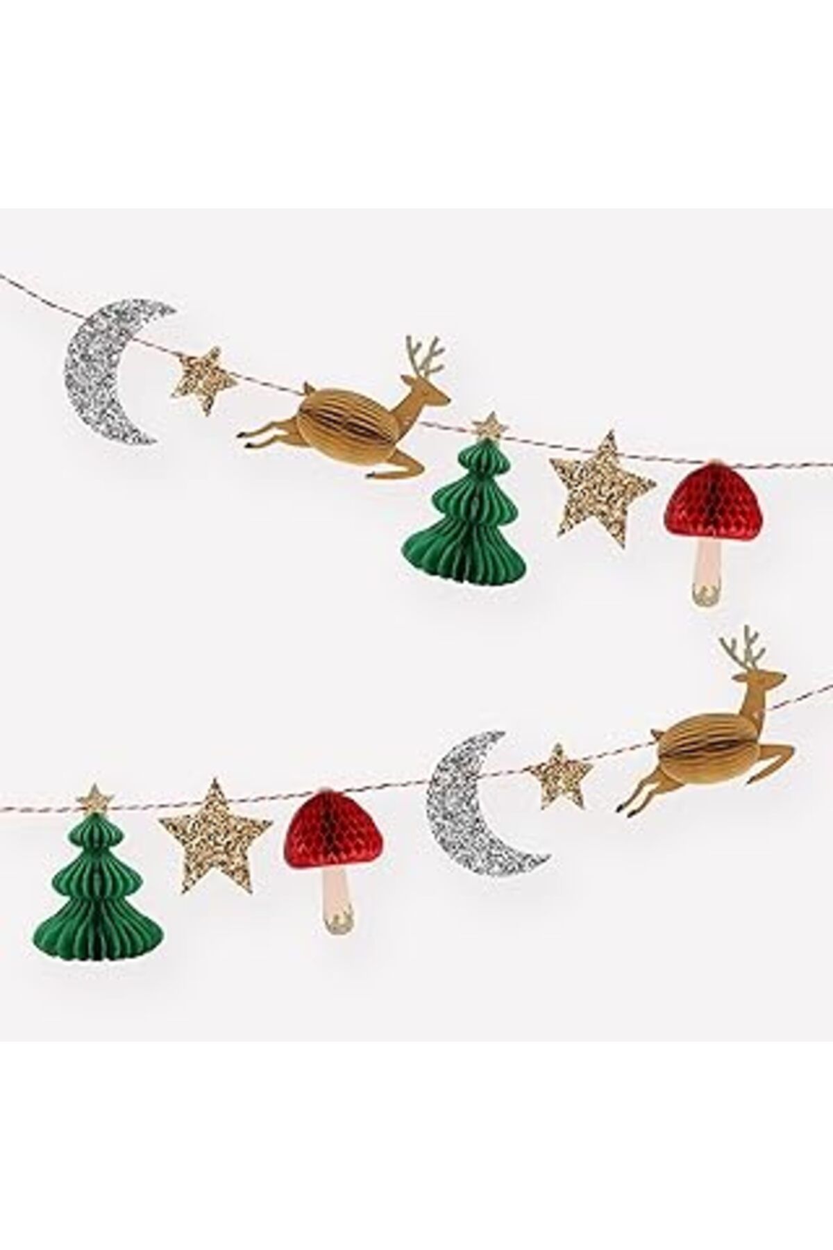 Karachil Meri Meri - Honeycomb Festive Icon Garland - Yeni Yıl Semboller Asılan Süs