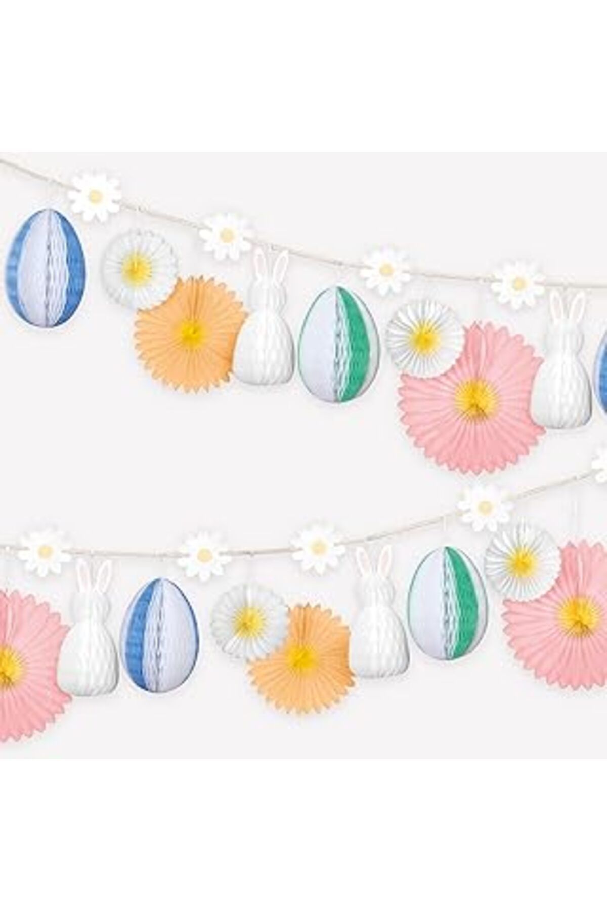 Karachil Meri Meri - Honeycomb Easter Bunny Garland - Petekli Paskalya Tavşan Asılan Süs