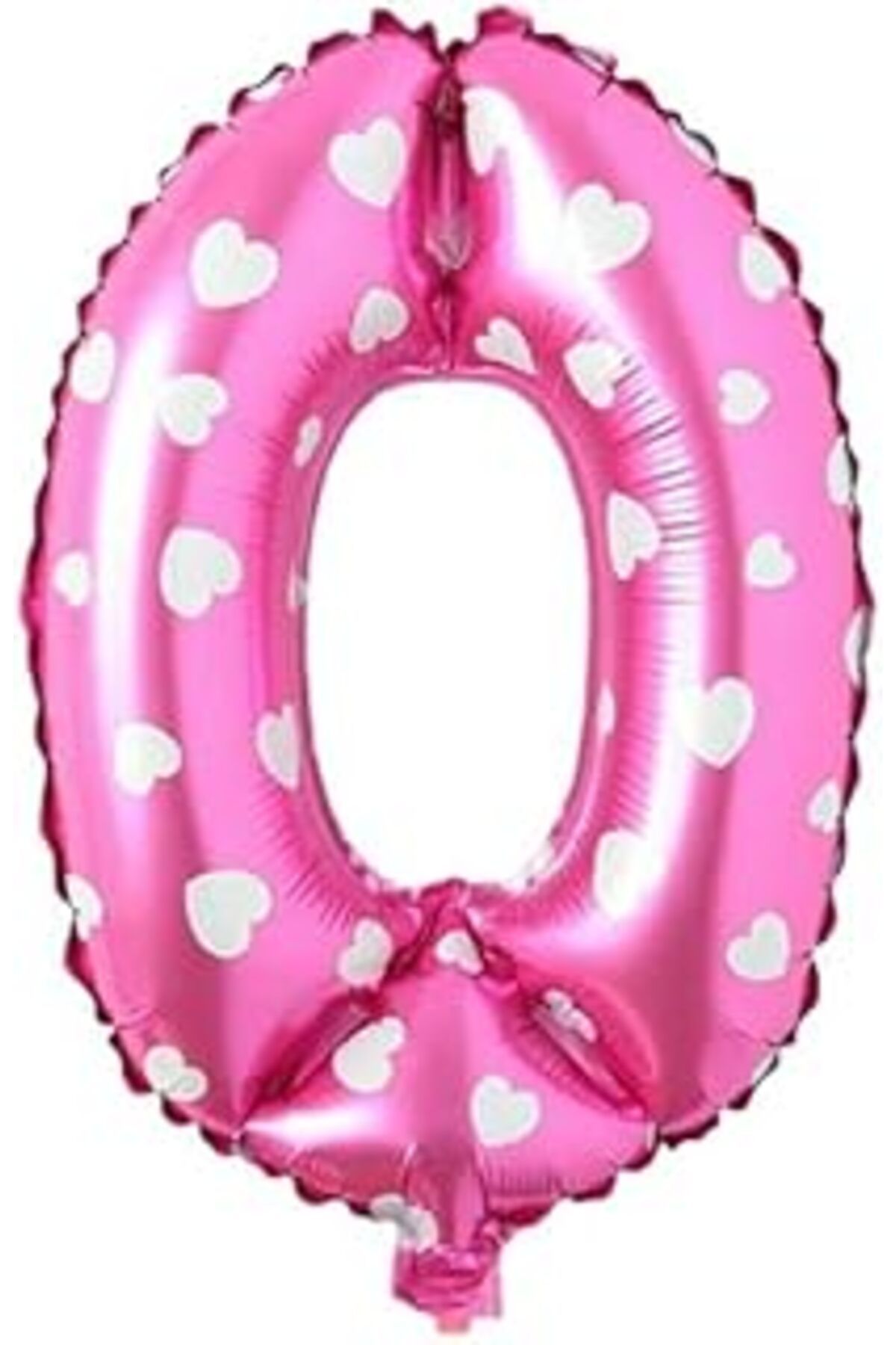 Karachil Parti Vitrini 0 Rakamlı 16 İnç Pembe Kalpli Folyo Balon 36 Cm (Pembe)
