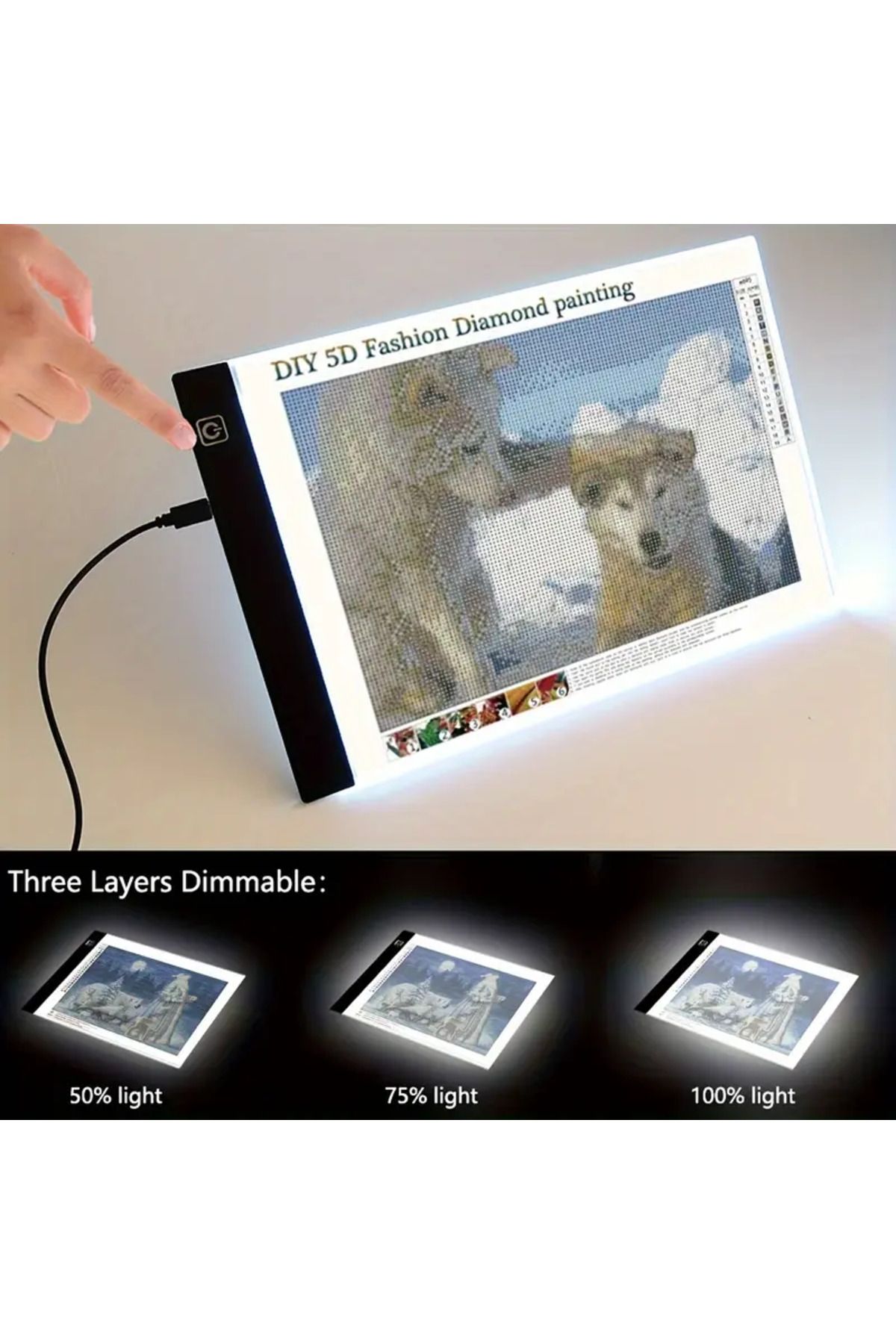 Art Tone A4 LED Işıklı Çizim Tahtası Usb Kablolu Dövme, Akış, Animasyon ve Resim Çizimi için Duralit Pad Ped
