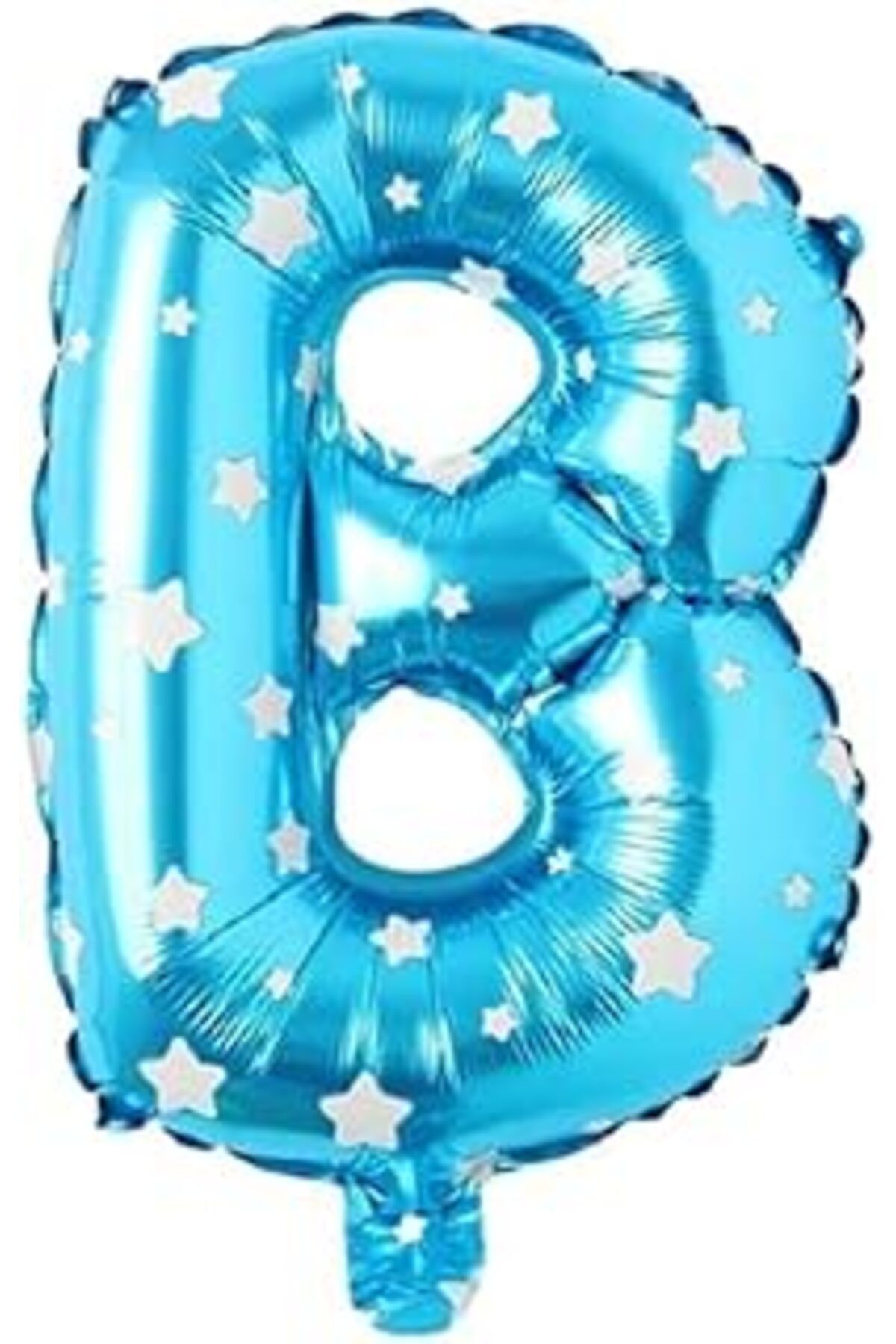 Roses Store Parti Vitrini B Harfi 16 İnç Mavi Yıldızlı Renk Folyo Balon 36 Cm (Mavi)